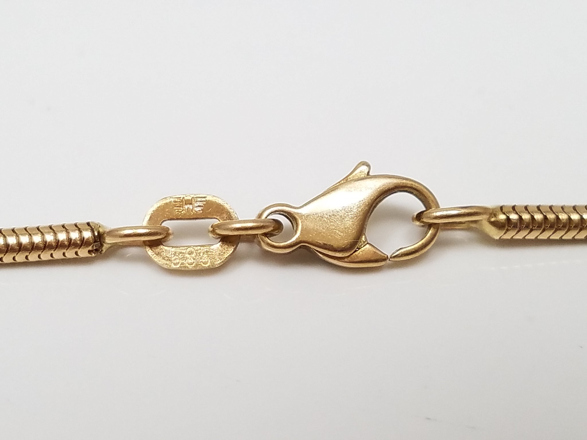 Sexy 18" Solid 14k Yellow Gold Snake Link Chain Necklace