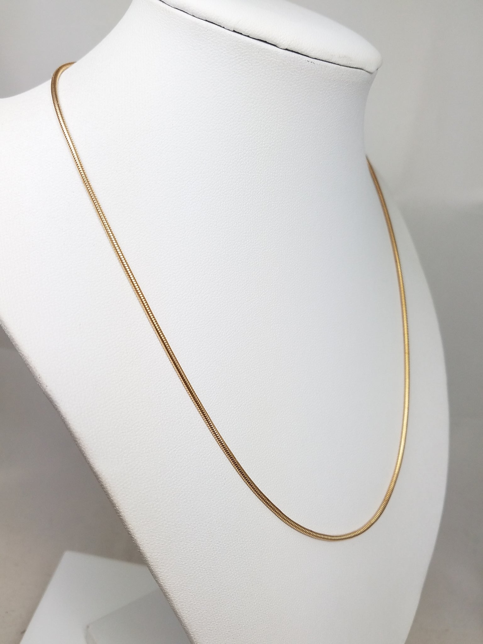 Sexy 18" Solid 14k Yellow Gold Snake Link Chain Necklace