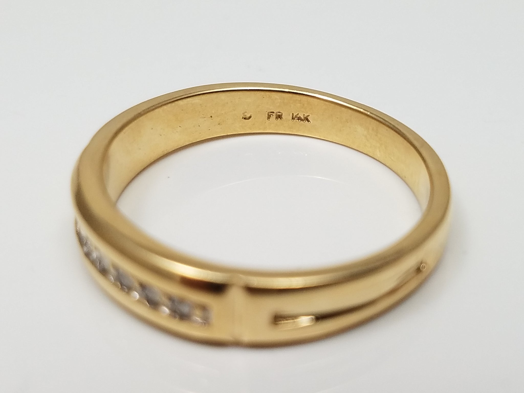 Classy 14k Yellow Gold Natural Diamond Anniversary Ring Band