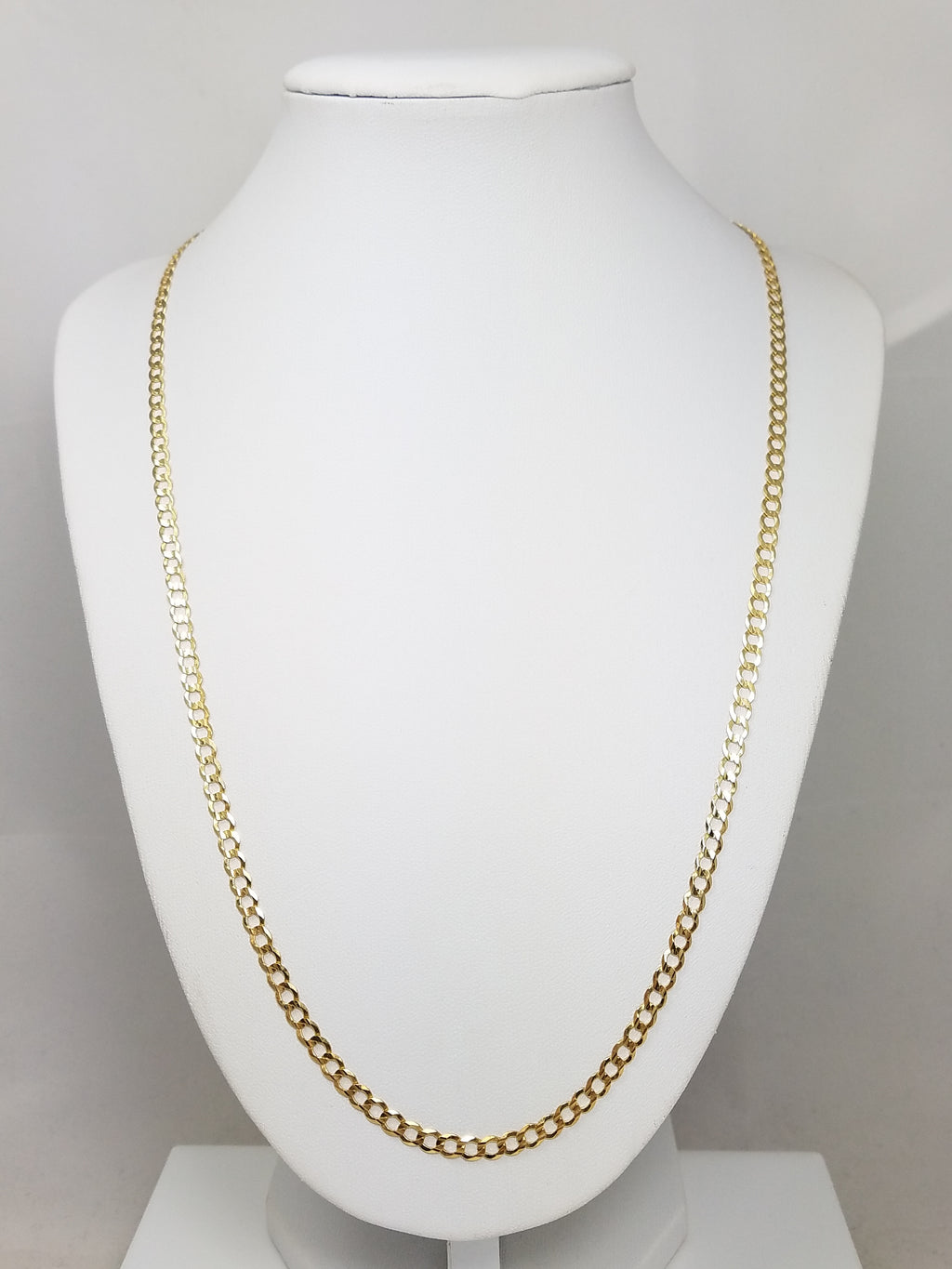 Thrilling 22" Solid 14k Yellow Gold Curb Link Chain Necklace