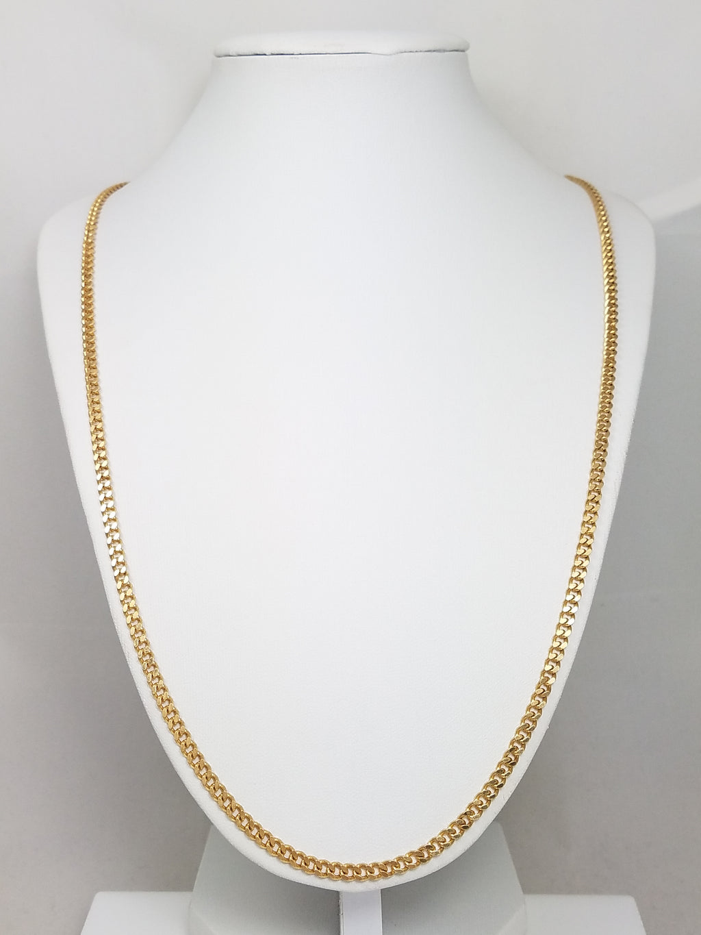 Bold 28" Solid 18k Yellow Gold Curb Link Chain Necklace