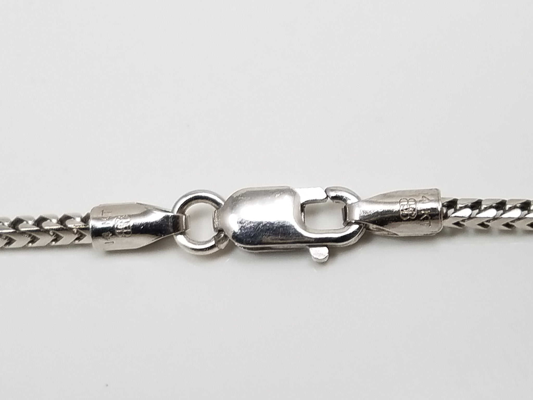 Solid Micro Franco Link 18"Necklace in 14k White Gold