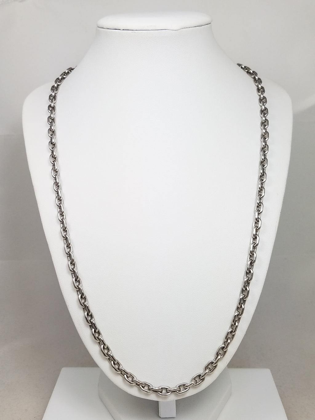 Extravagant 23.5" Solid Platinum Cable Link Chain Necklace