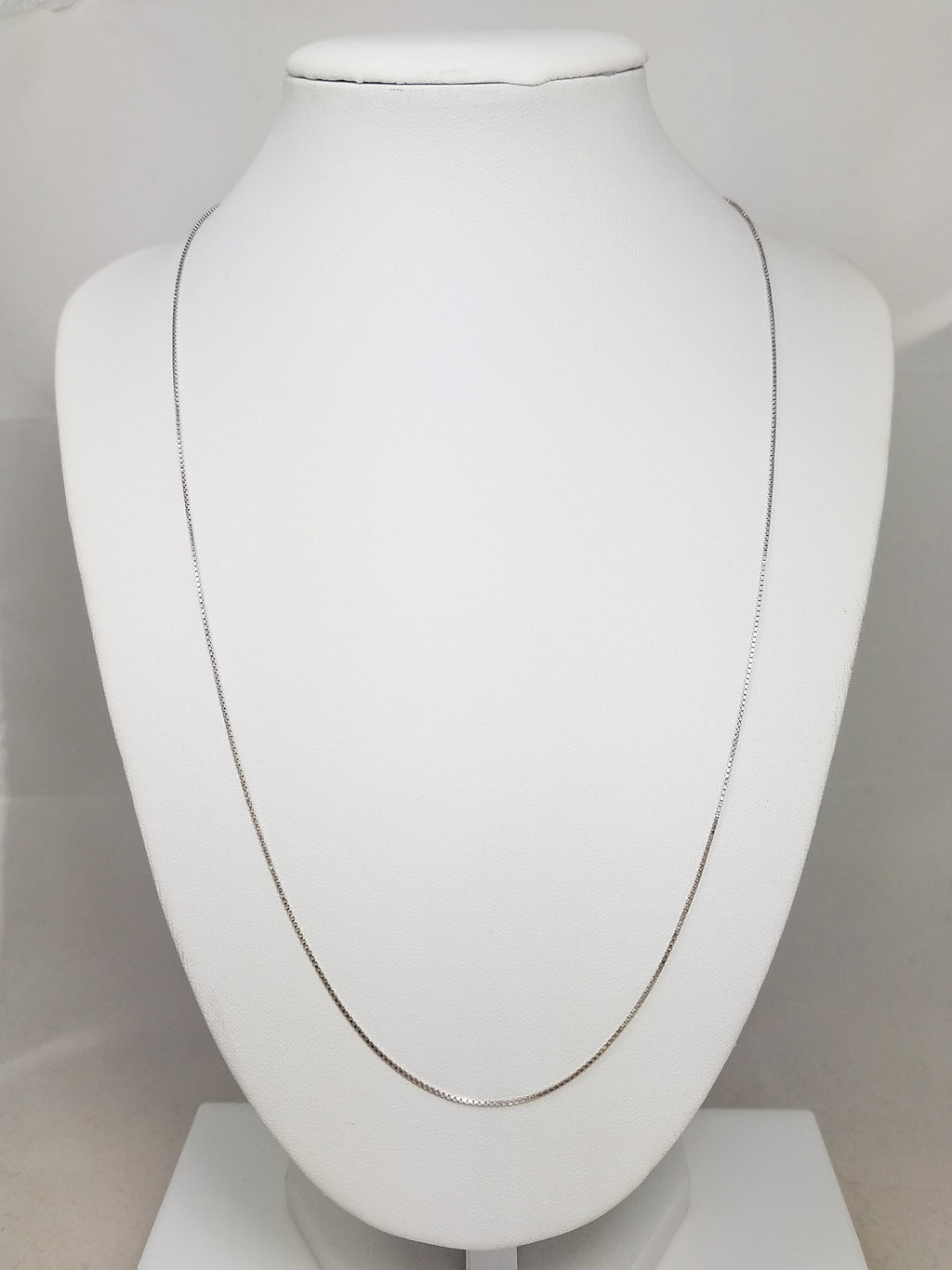 14k White Gold Box Link 21.5" Necklace