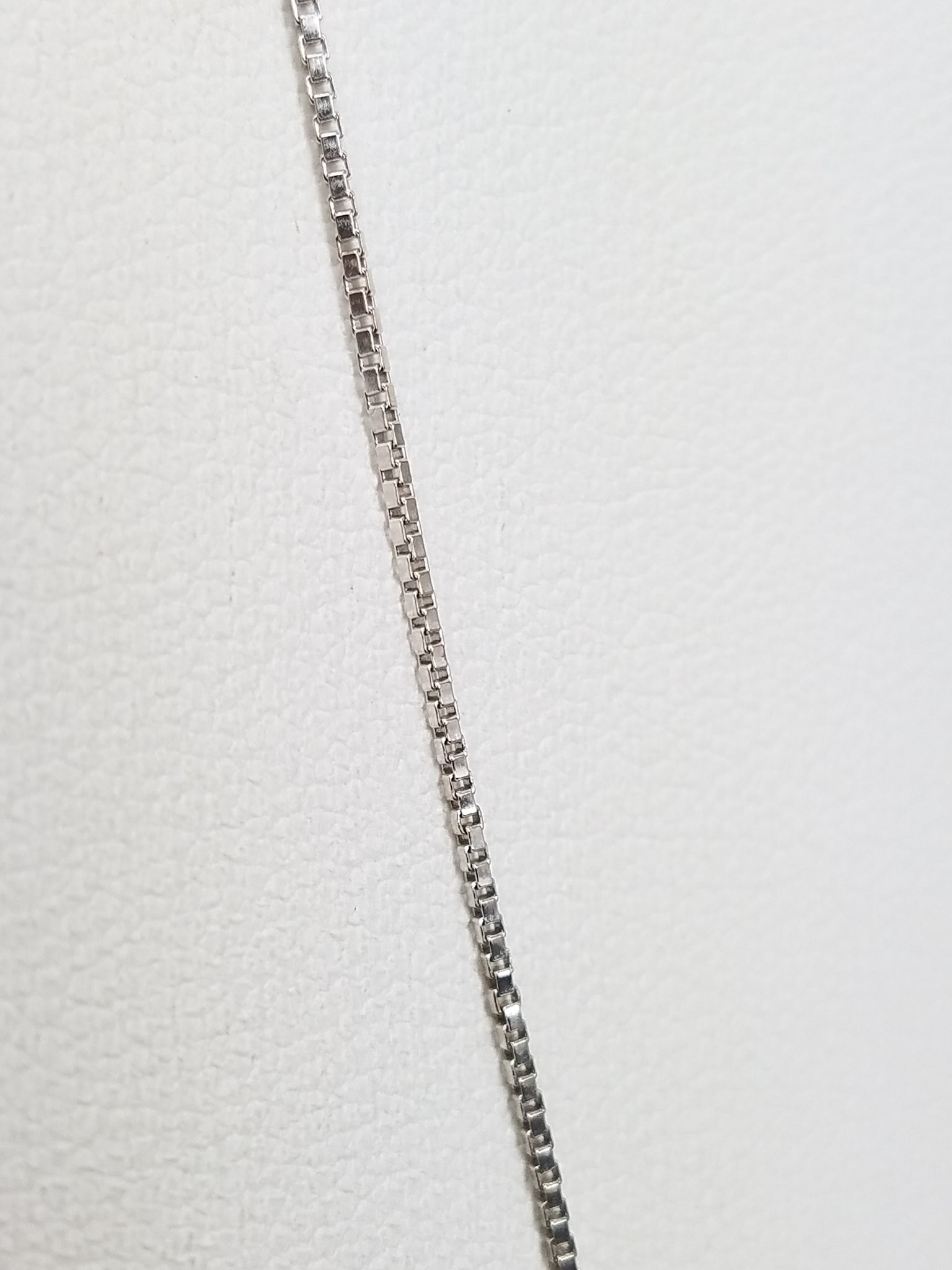 14k White Gold Box Link 21.5" Necklace