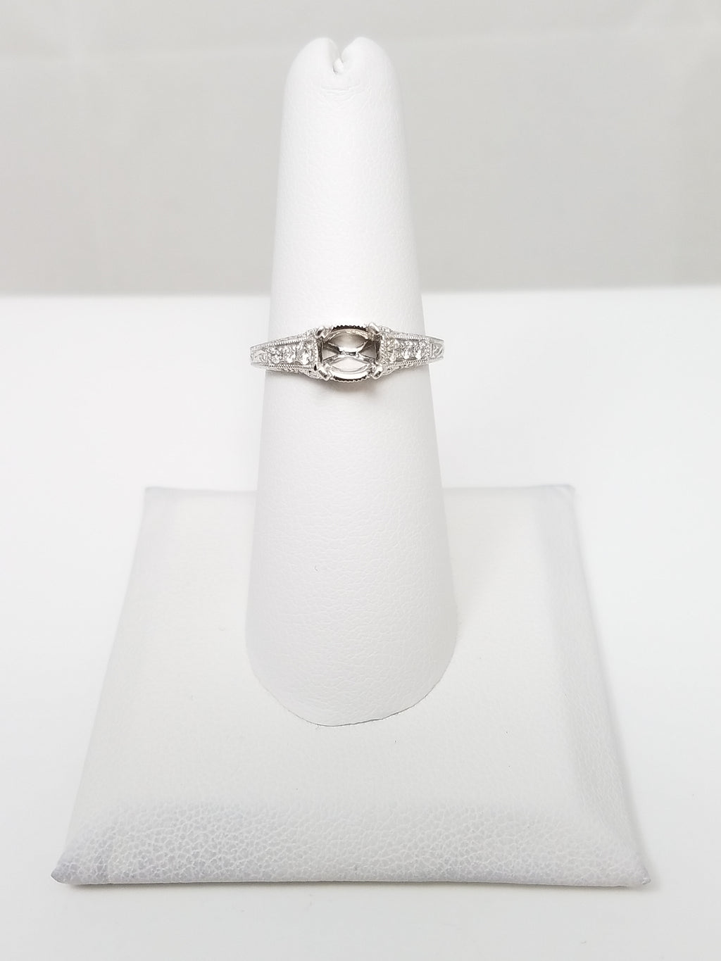 New! .33ctw Natural Diamond 14k White Gold Ring Mount