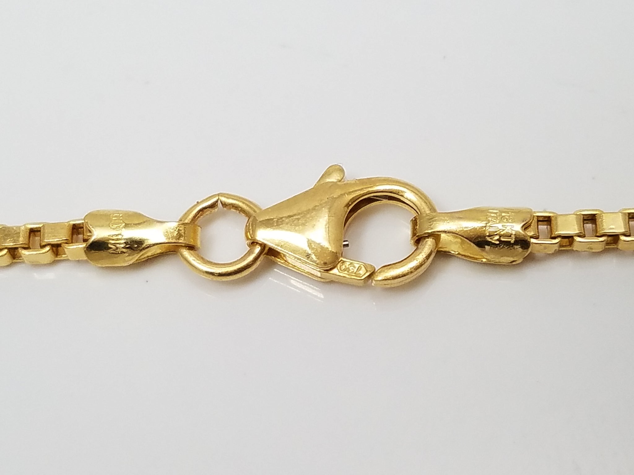 Magical 20" Solid 18k Yellow Gold Box Link Chain Necklace