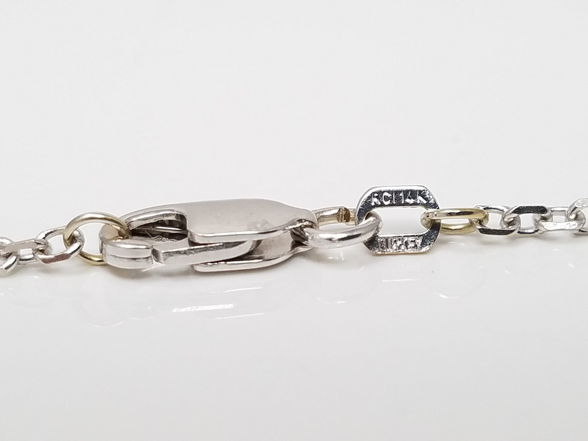 Sturdy 20" Solid 14k White Gold Cable Link Chain Necklace