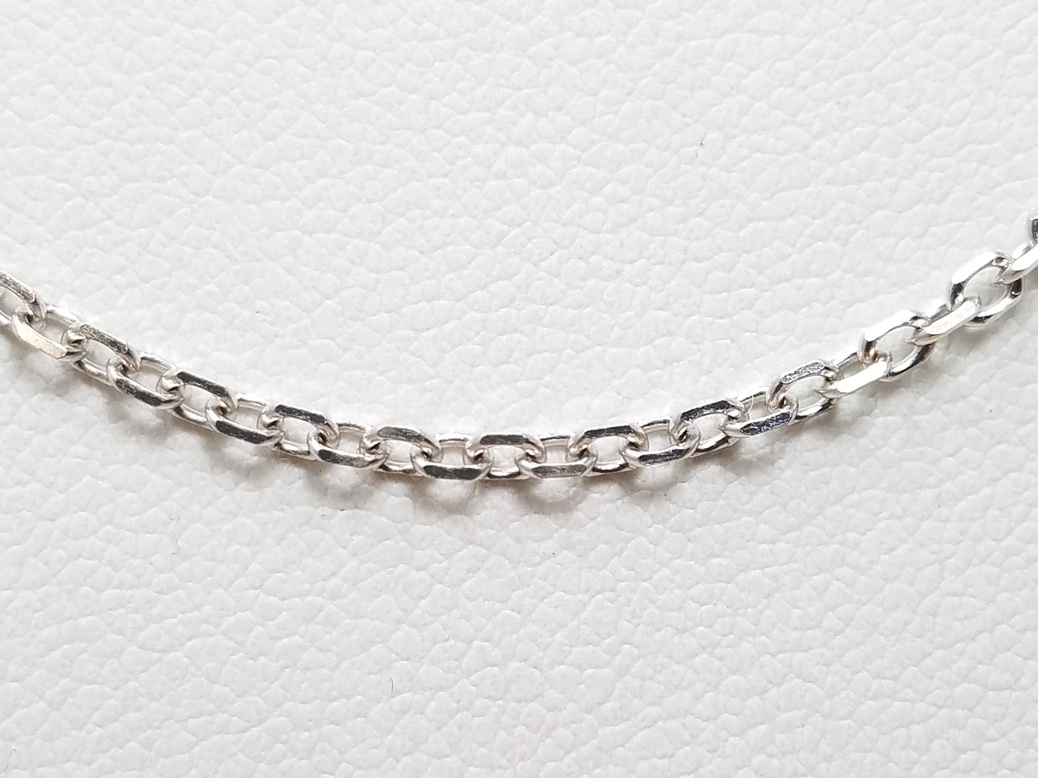Sturdy 20" Solid 14k White Gold Cable Link Chain Necklace