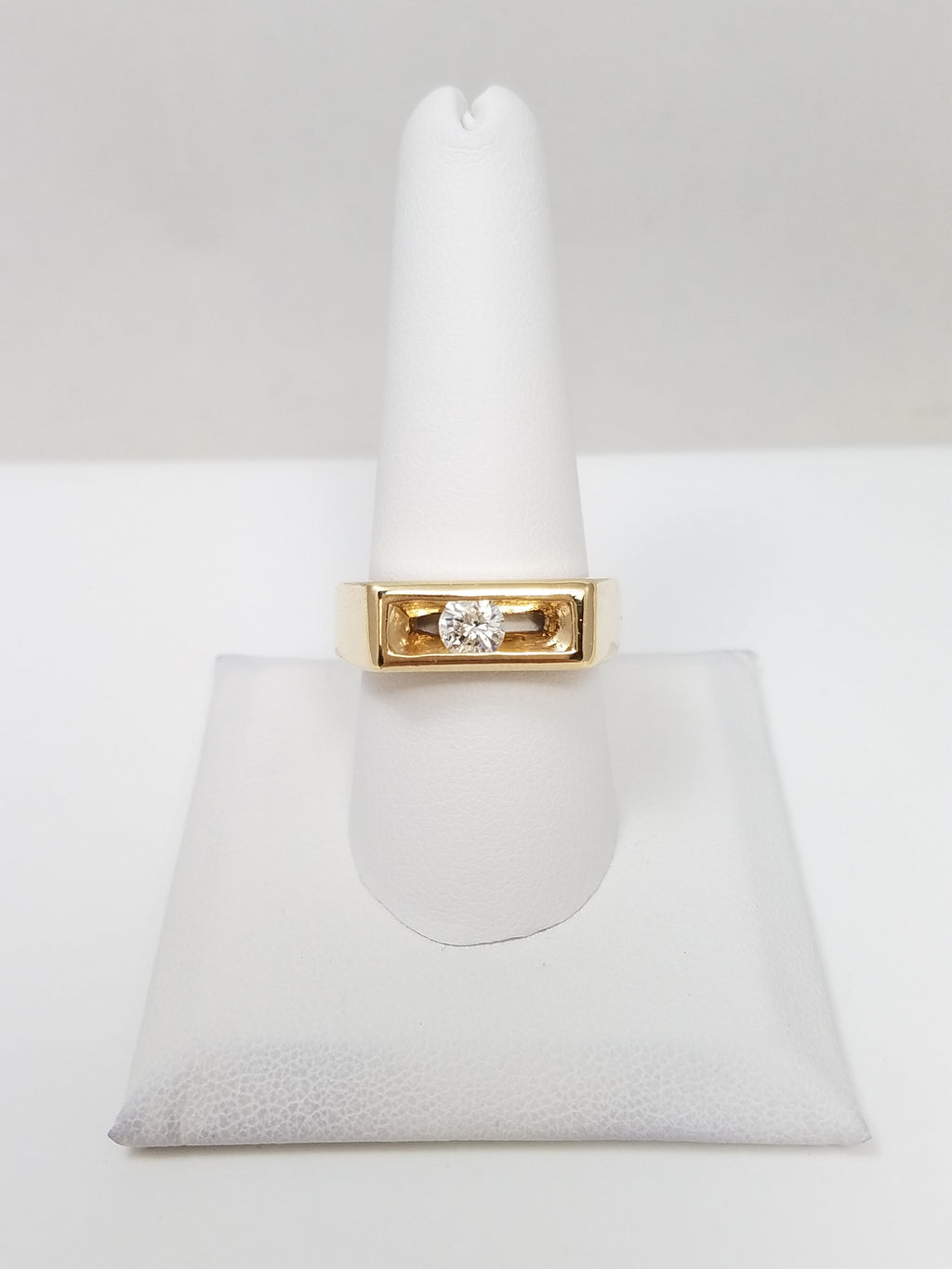 Dazzling Men's 14k Yellow Gold .50ct Natural Sliding Diamond Ring