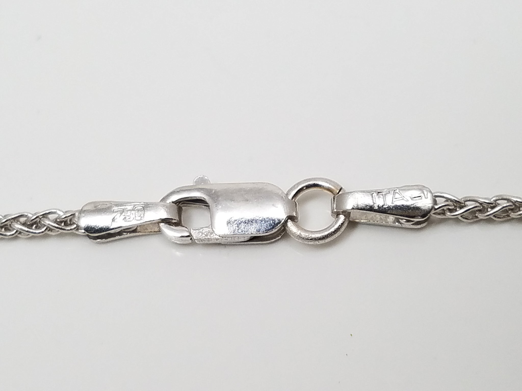 Classic 18k White Gold Round Wheat Chain 18" Necklace