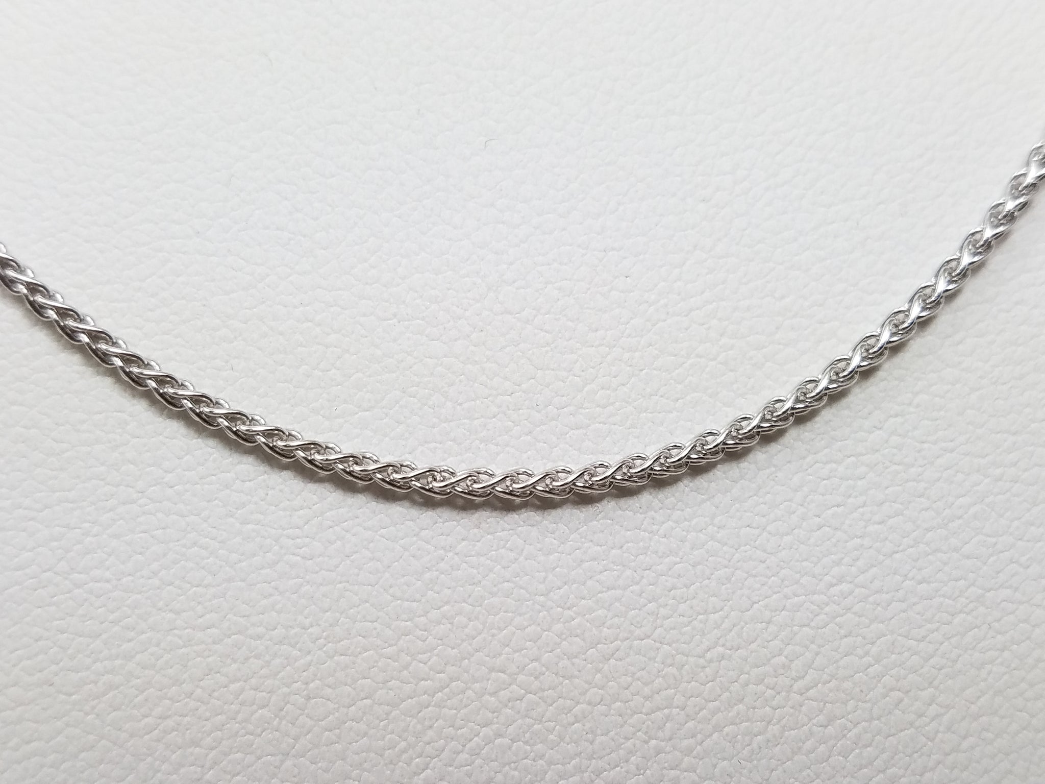 Classic 18k White Gold Round Wheat Chain 18" Necklace