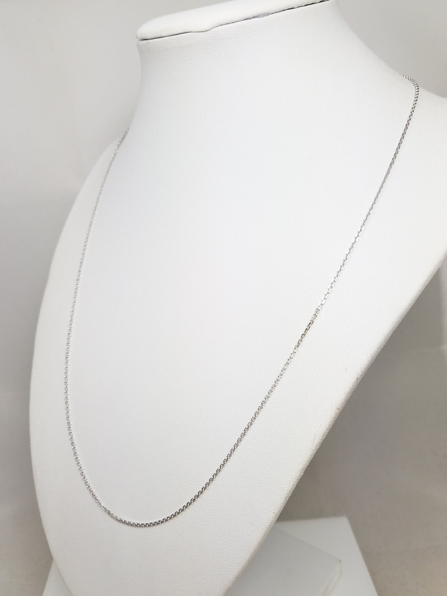 14k White Gold Cable Link 20" Necklace