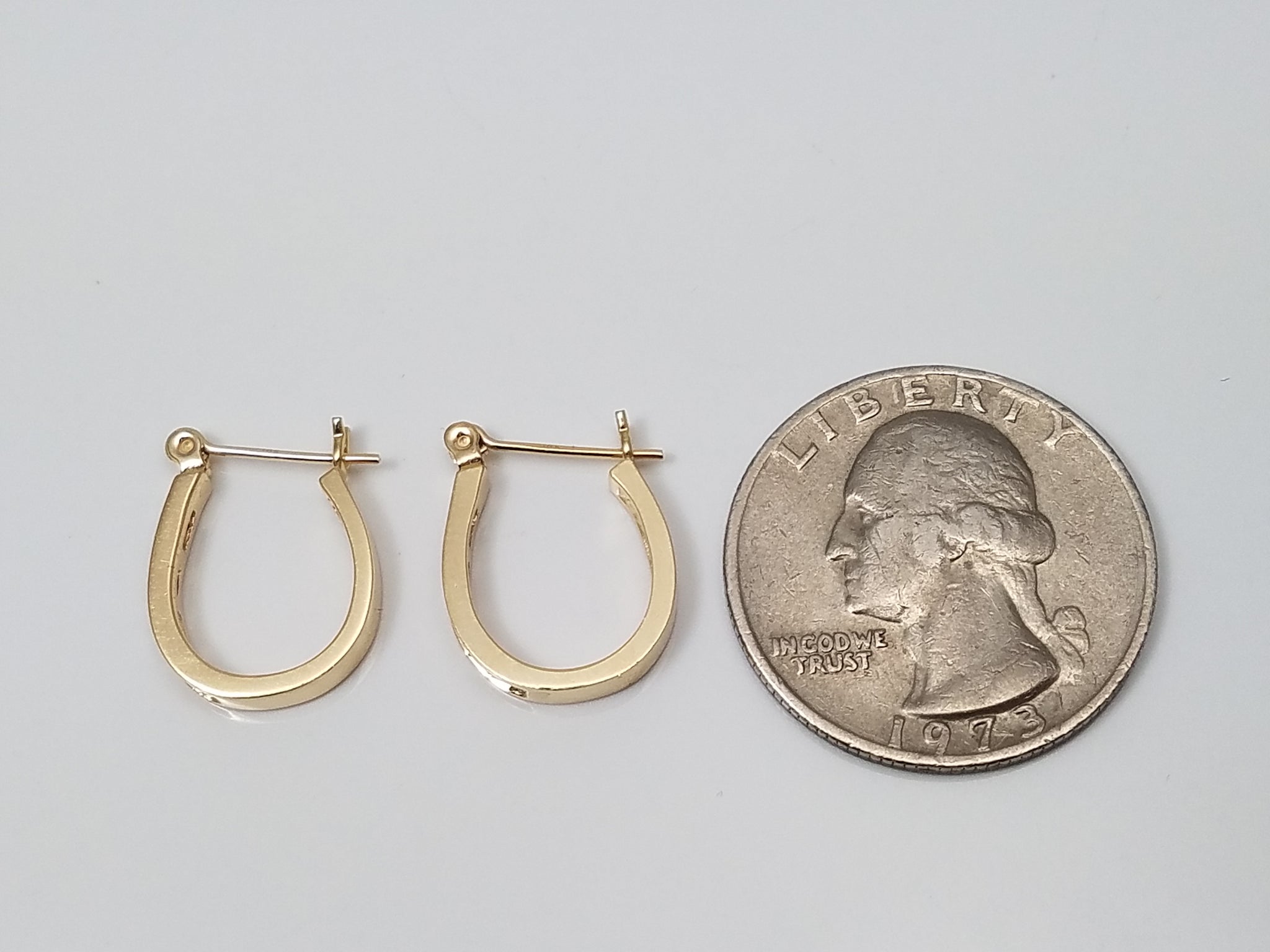 Petite 14k Yellow Gold Natural Diamond Hoop Earrings