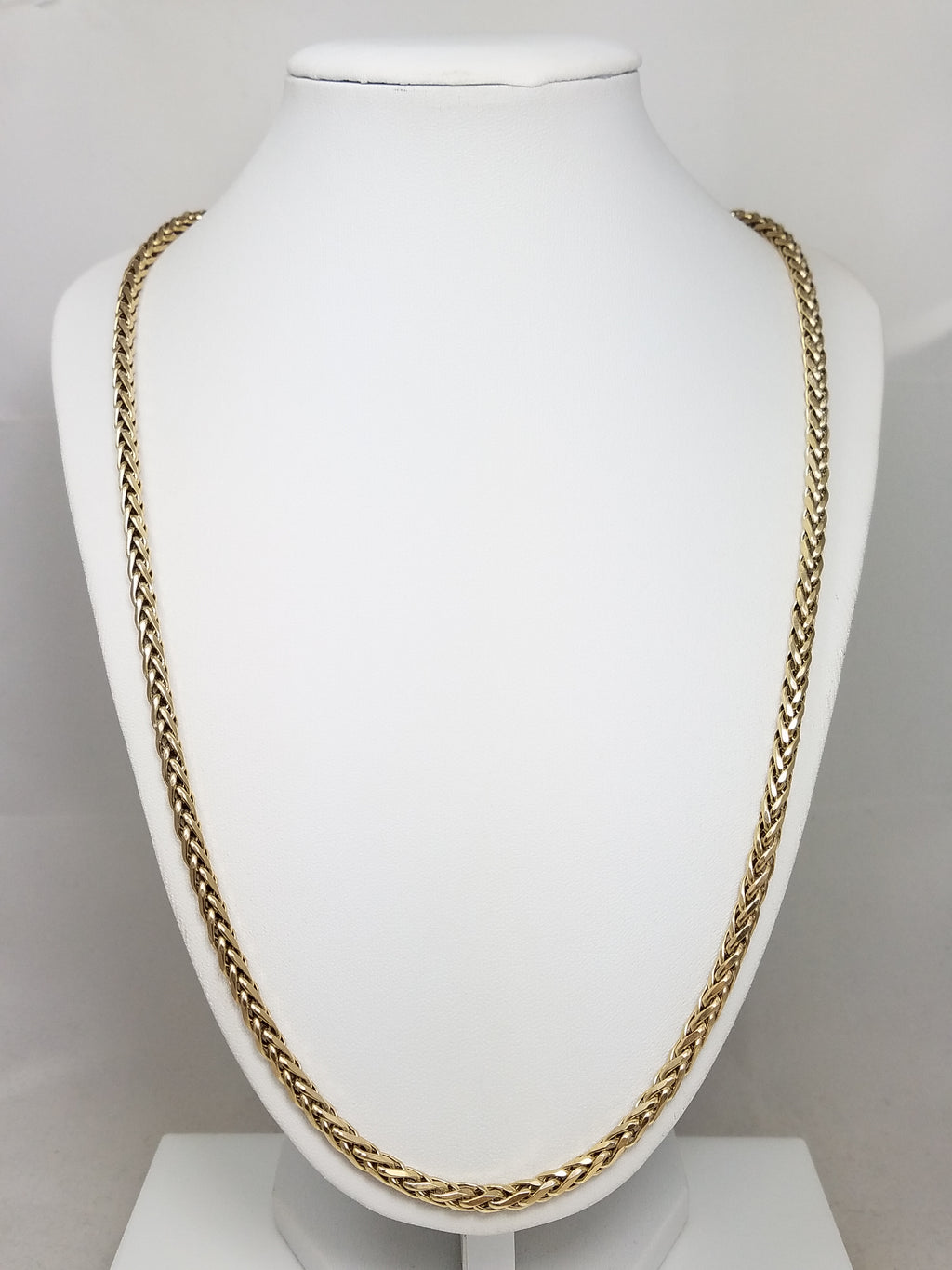 4.3mm/24" Solid Wheat Link 10k Yellow Gold Necklace