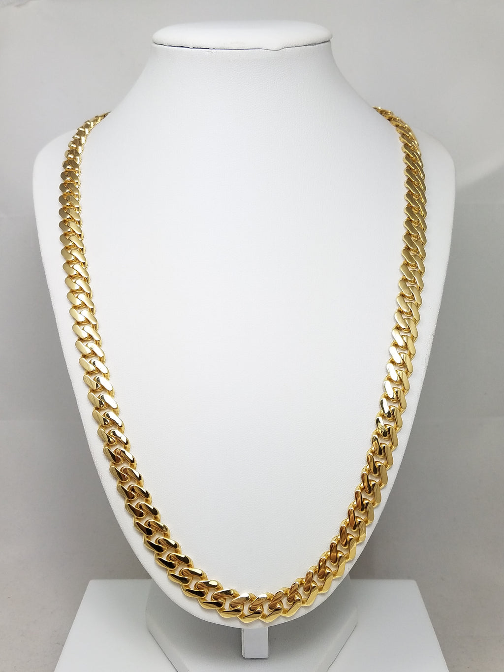 New! Sporty 24" Hollow 14k Yellow Gold Miami Cuban Link Chain Necklace