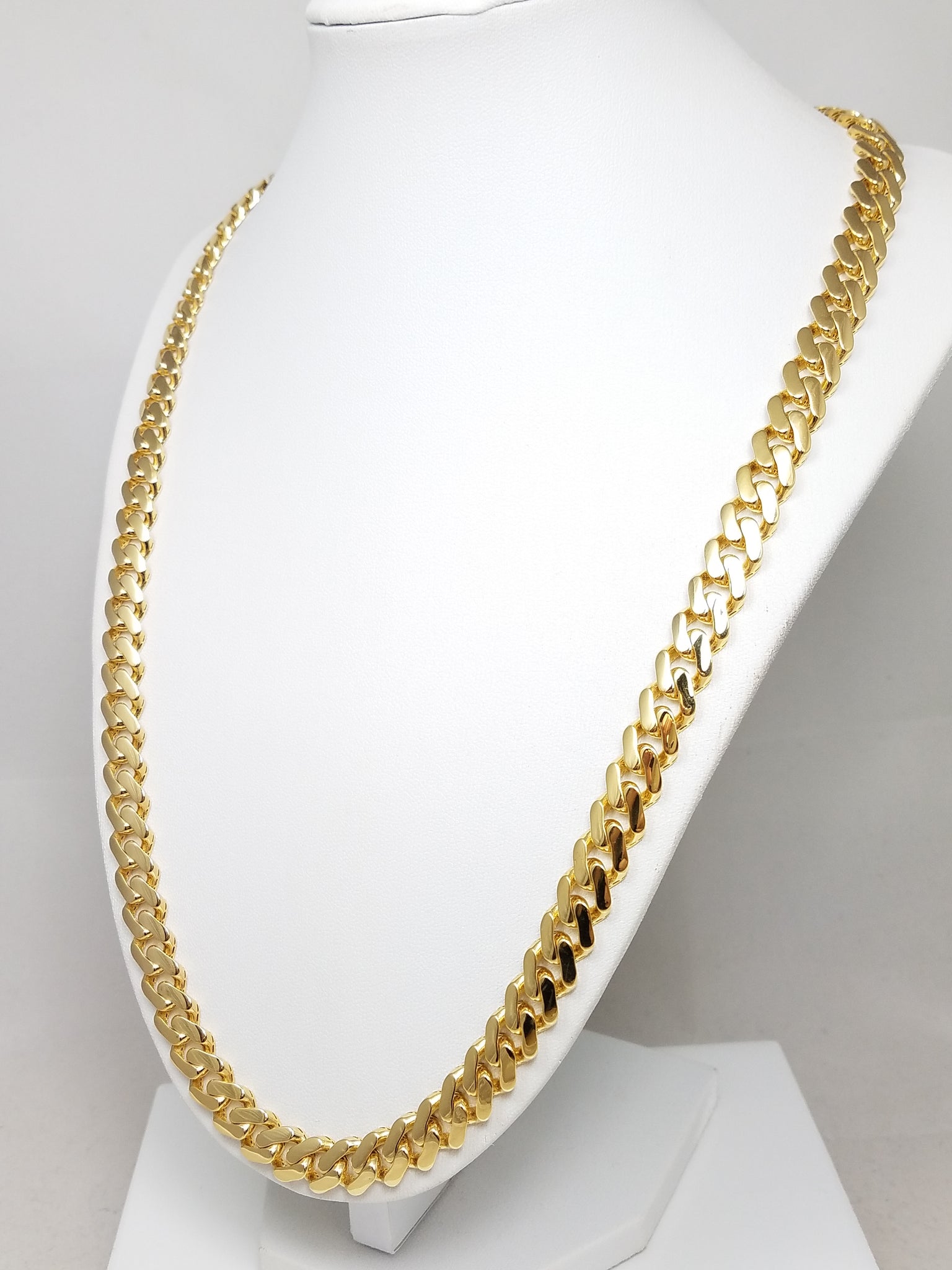 New! Sporty 24" Hollow 14k Yellow Gold Miami Cuban Link Chain Necklace