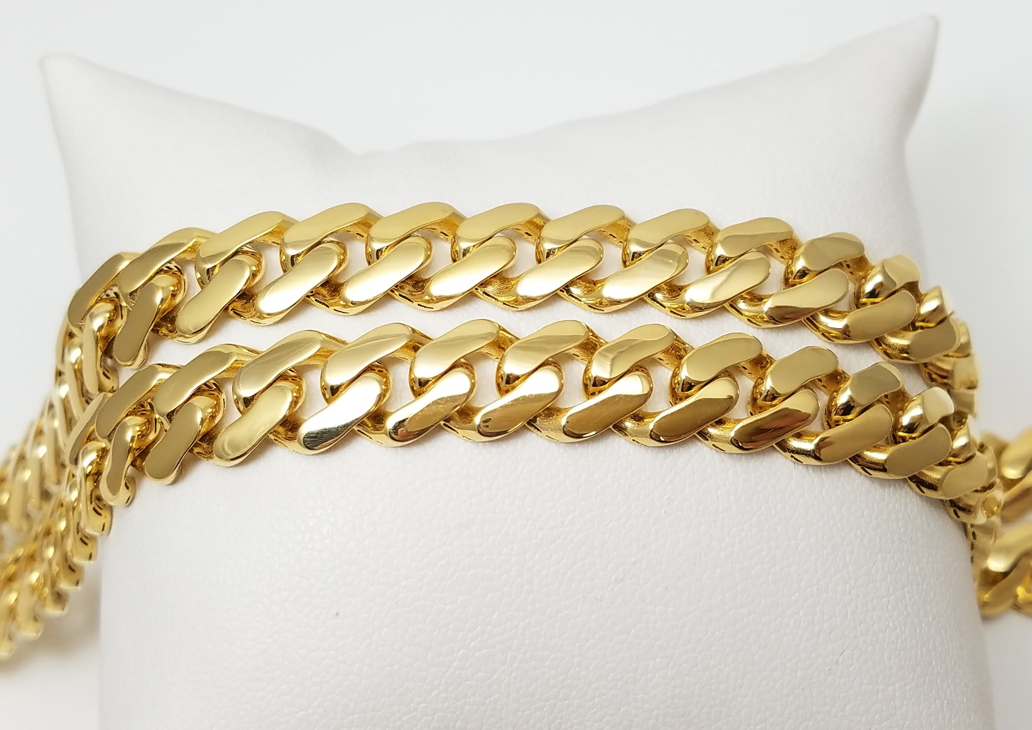 New! Sporty 24" Hollow 14k Yellow Gold Miami Cuban Link Chain Necklace