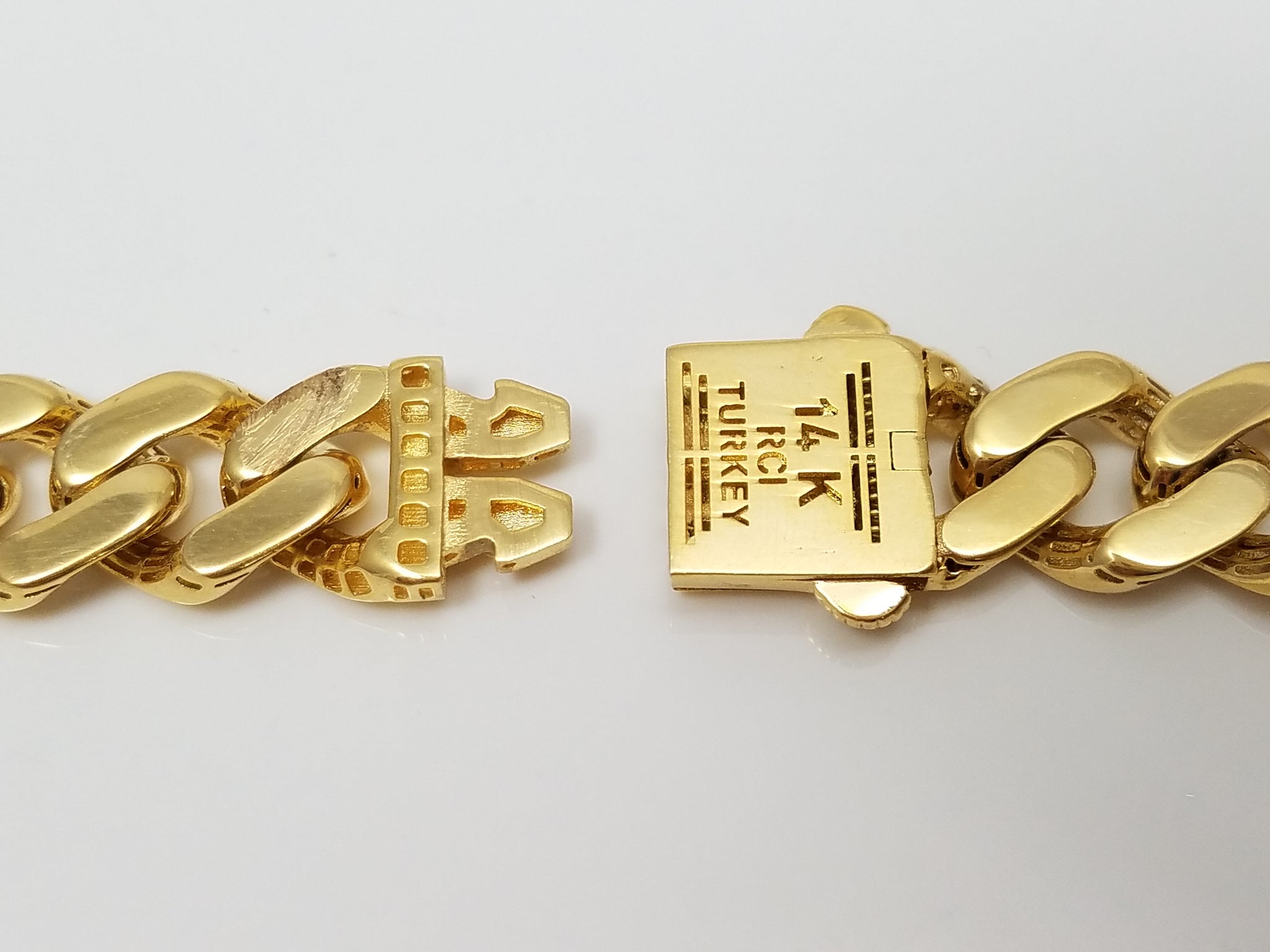 New! Sporty 24" Hollow 14k Yellow Gold Miami Cuban Link Chain Necklace