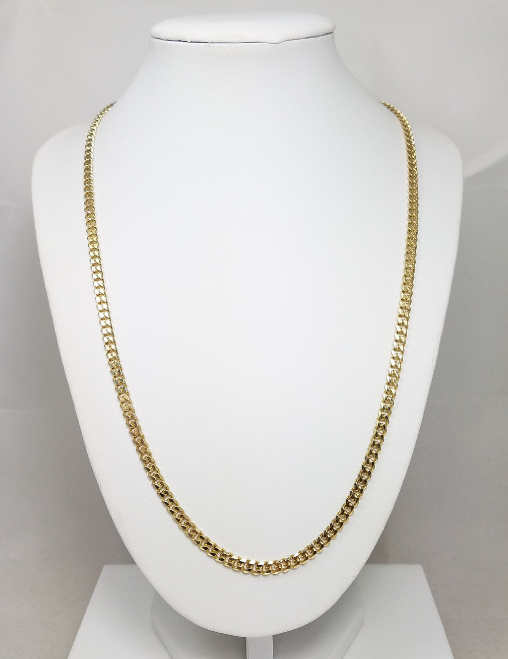 14k Yellow Gold Solid Curb Link 4.4mm/22" Necklace