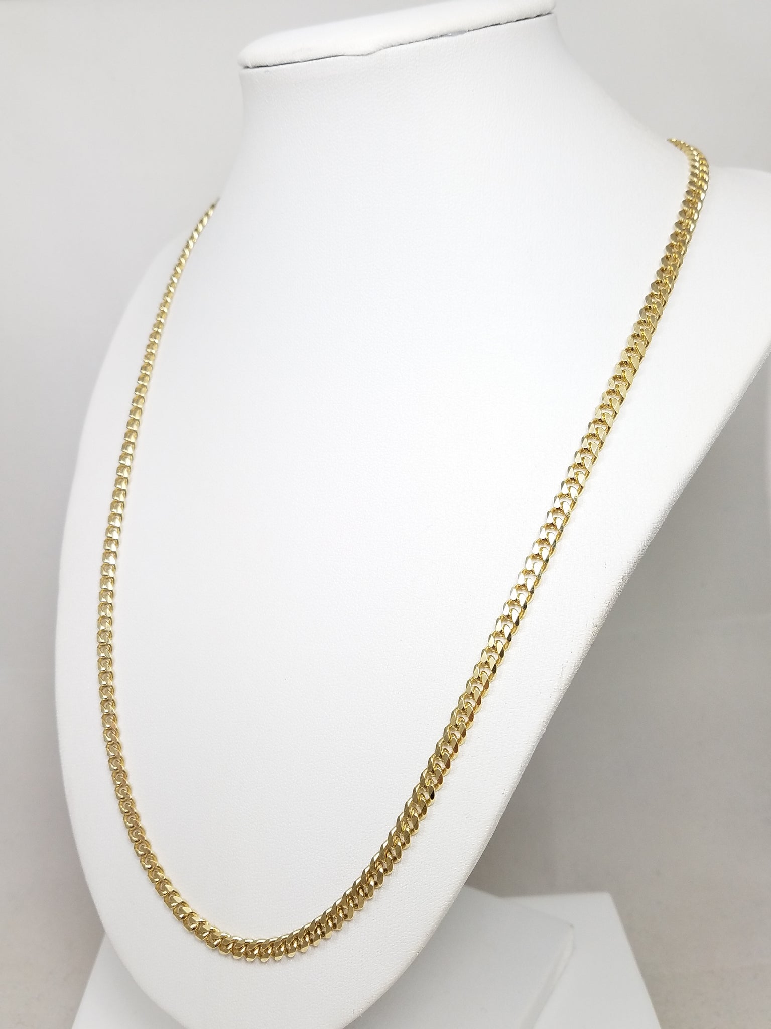 14k Yellow Gold Solid Curb Link 4.4mm/22" Necklace