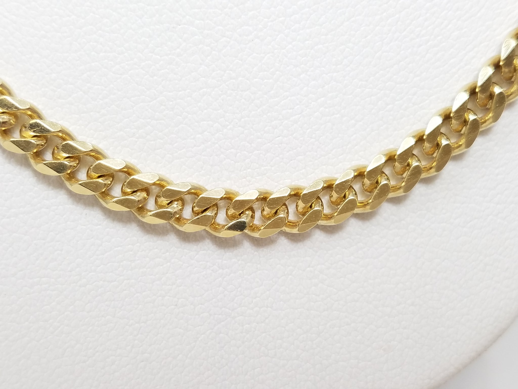 14k Yellow Gold Solid Curb Link 4.4mm/22" Necklace