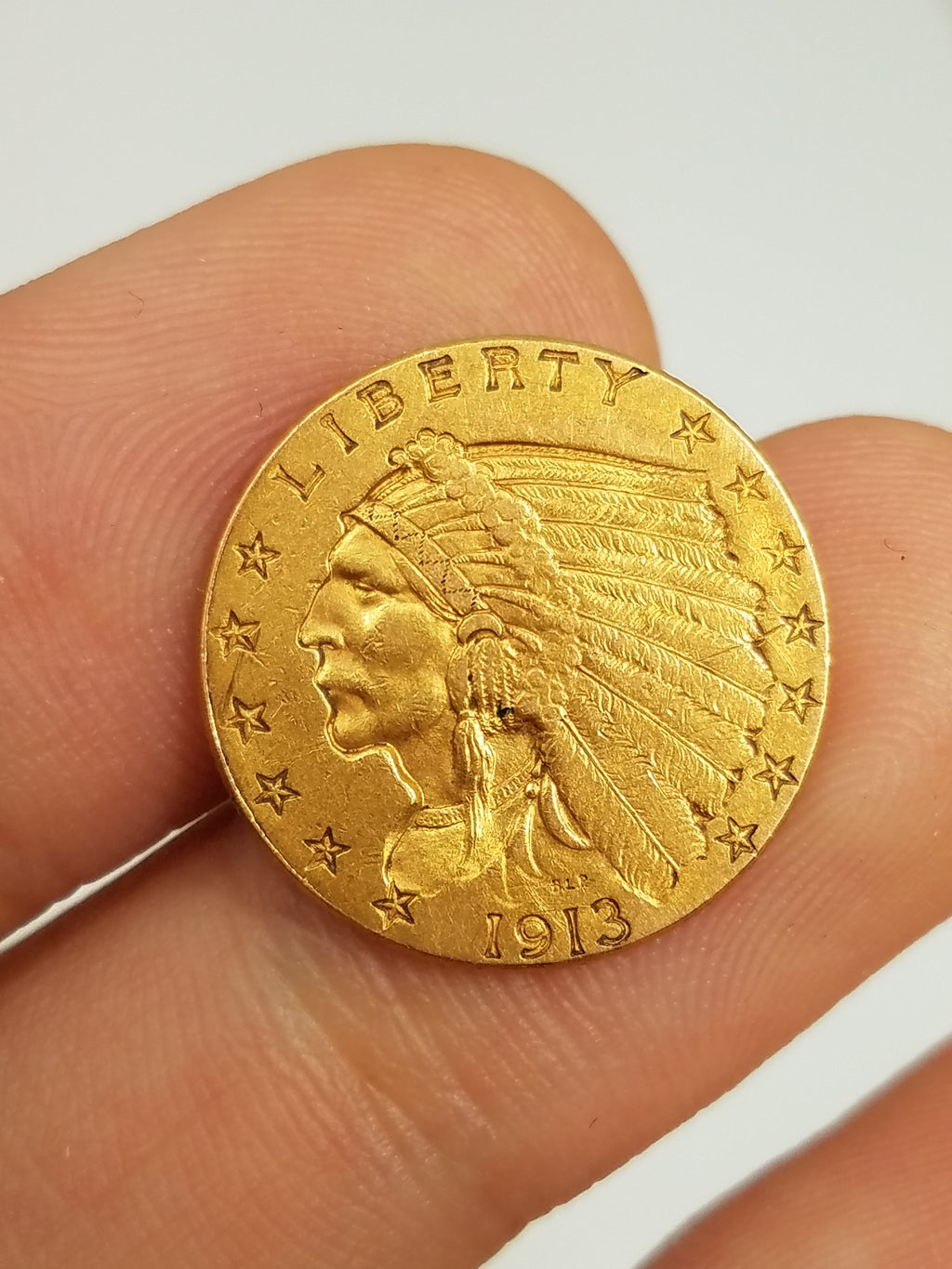 1913 $2.50 Indian Head Gold Coin