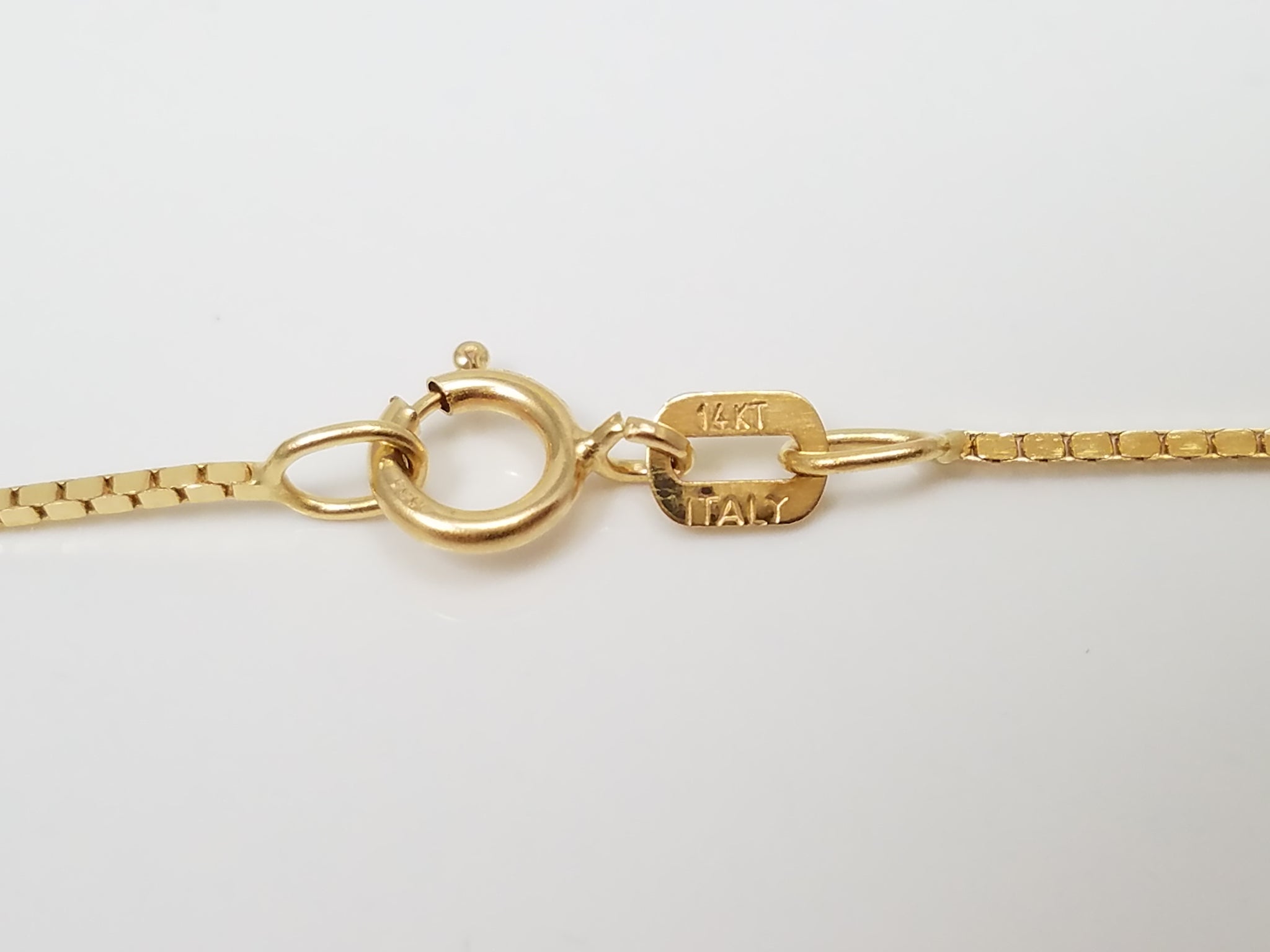 Dainty 16" 14k Yellow Gold Shiny Box Link Chain Necklace