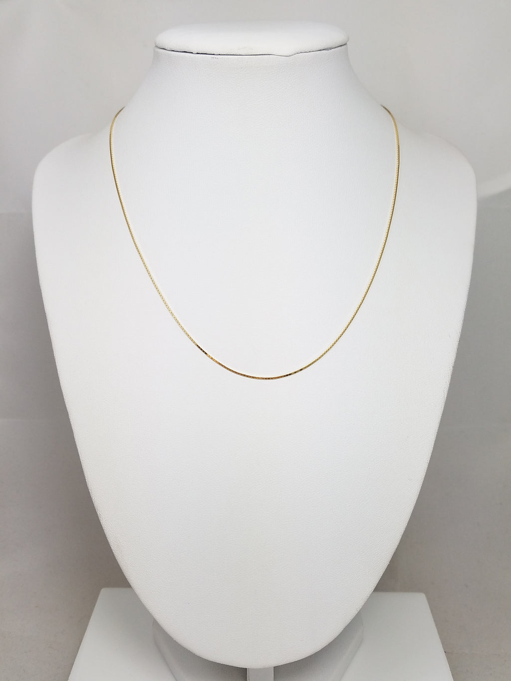 Dainty 16" 14k Yellow Gold Shiny Box Link Chain Necklace