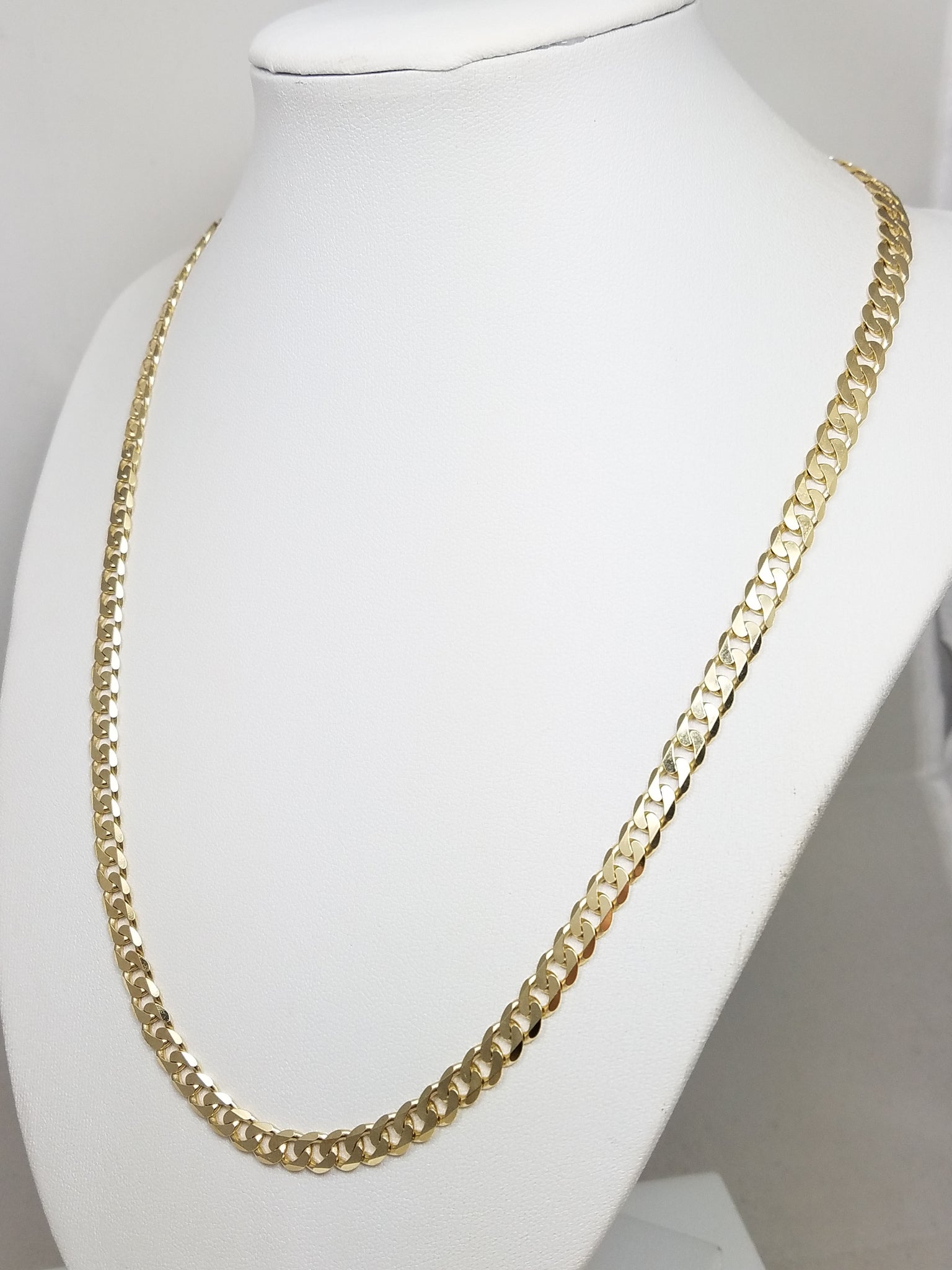 Showy 20" Solid 10k Yellow Gold Curb Link Chain Necklace