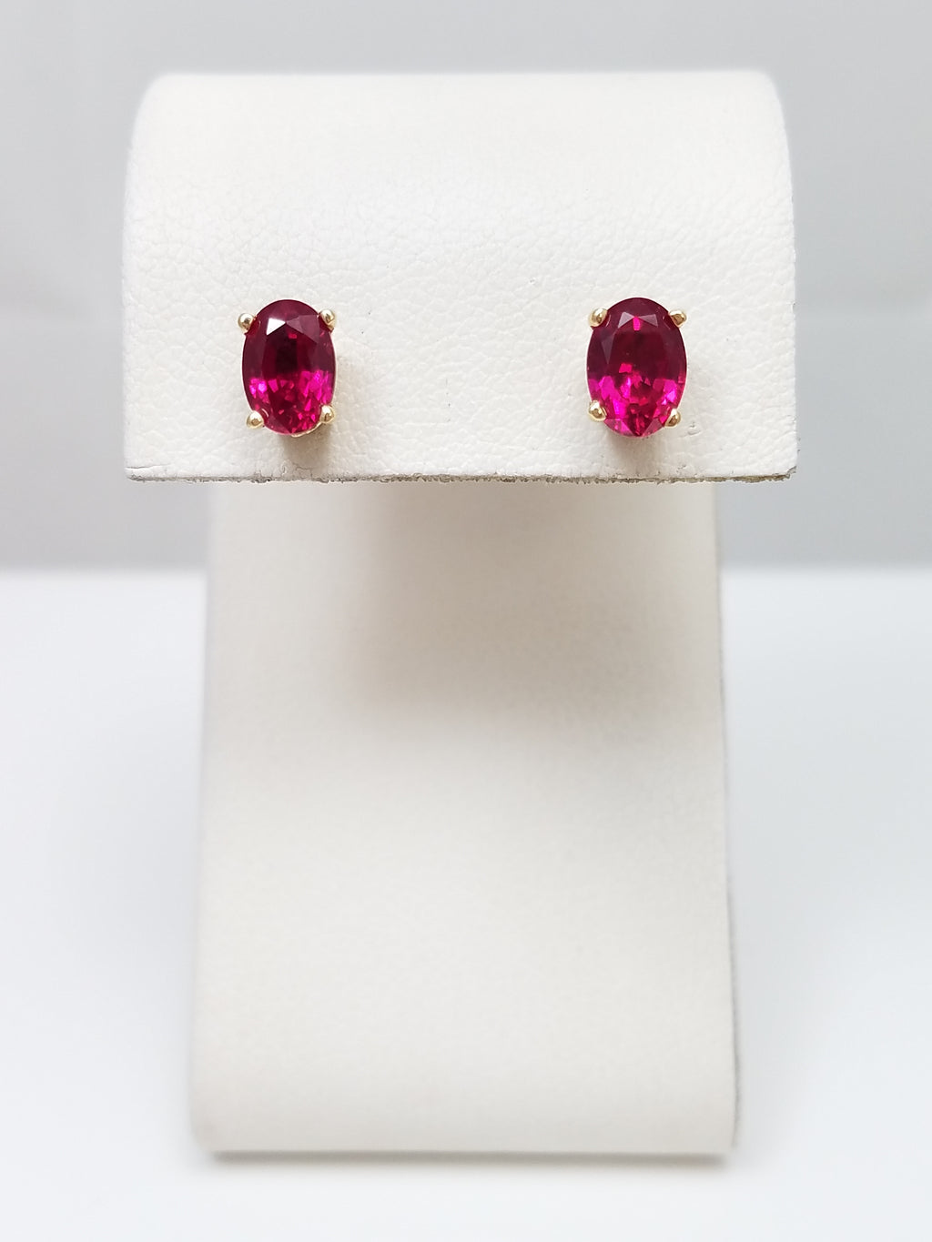 1.50ctw Lab Ruby 14k Yellow Gold Stud Earrings