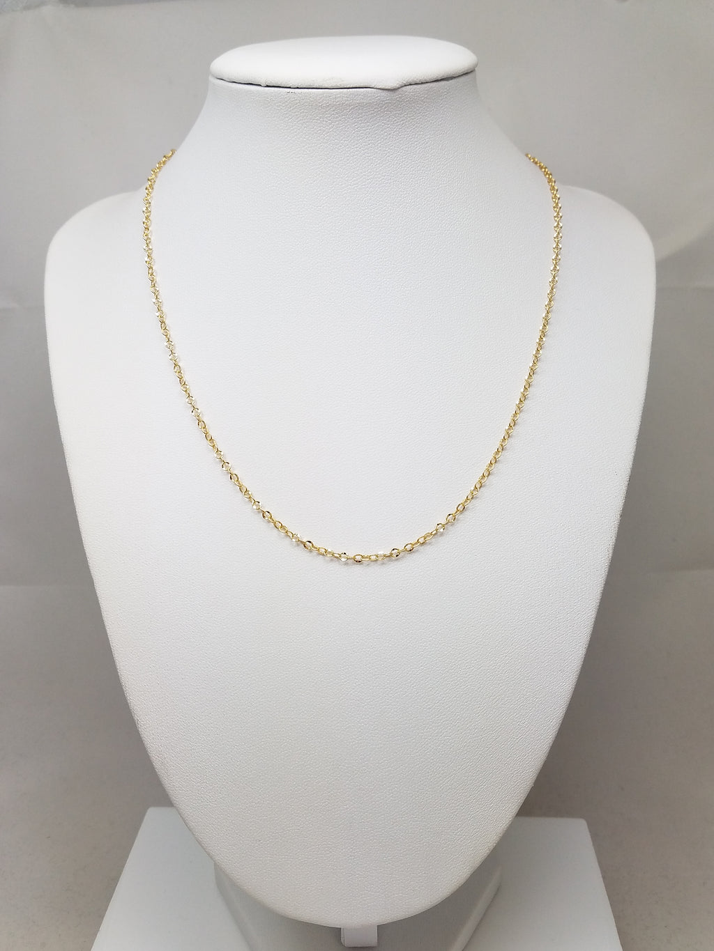 New 18k Yellow Gold Loose Cable Link 16.5" Necklace