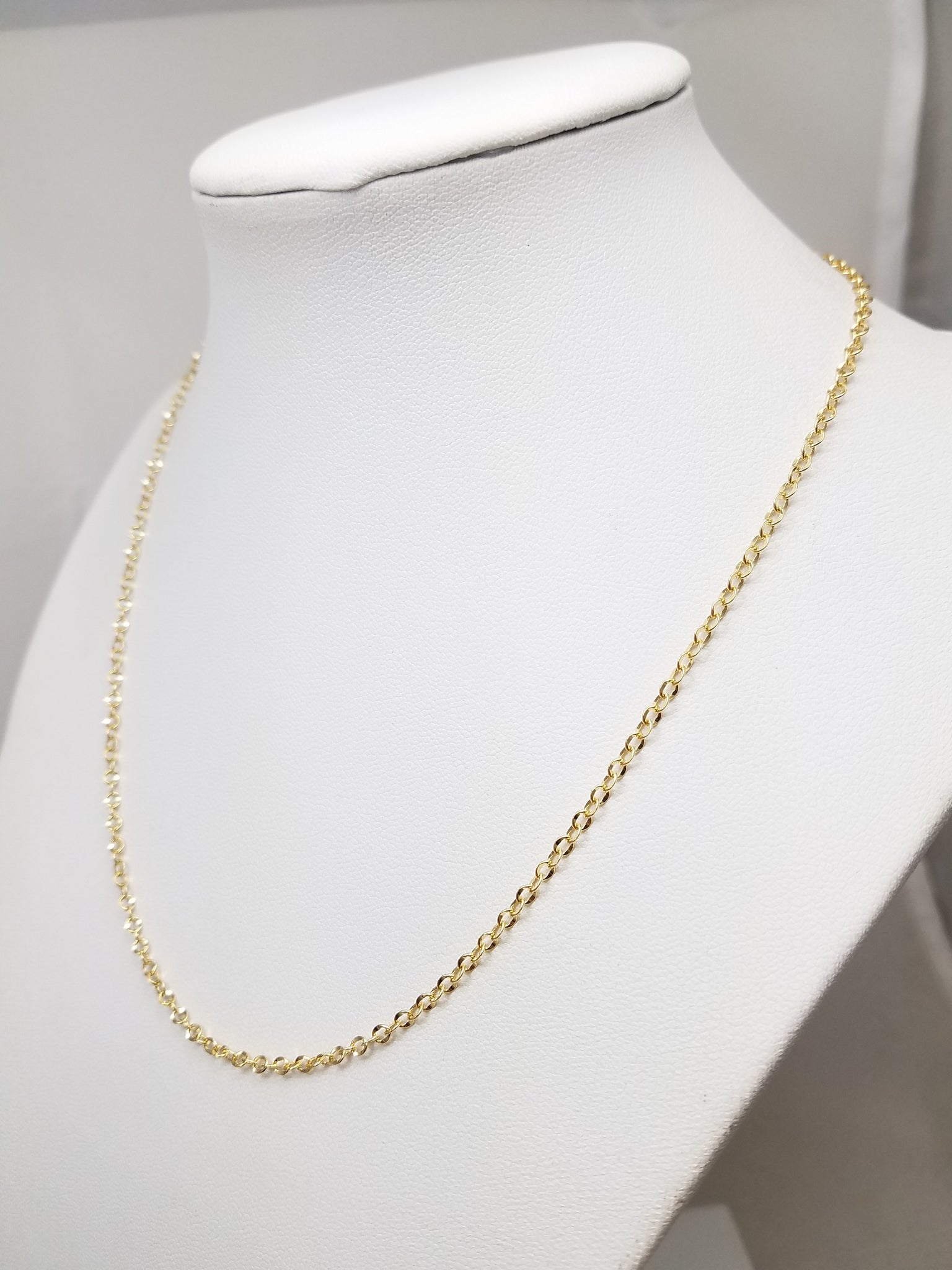 New 18k Yellow Gold Loose Cable Link 16.5" Necklace