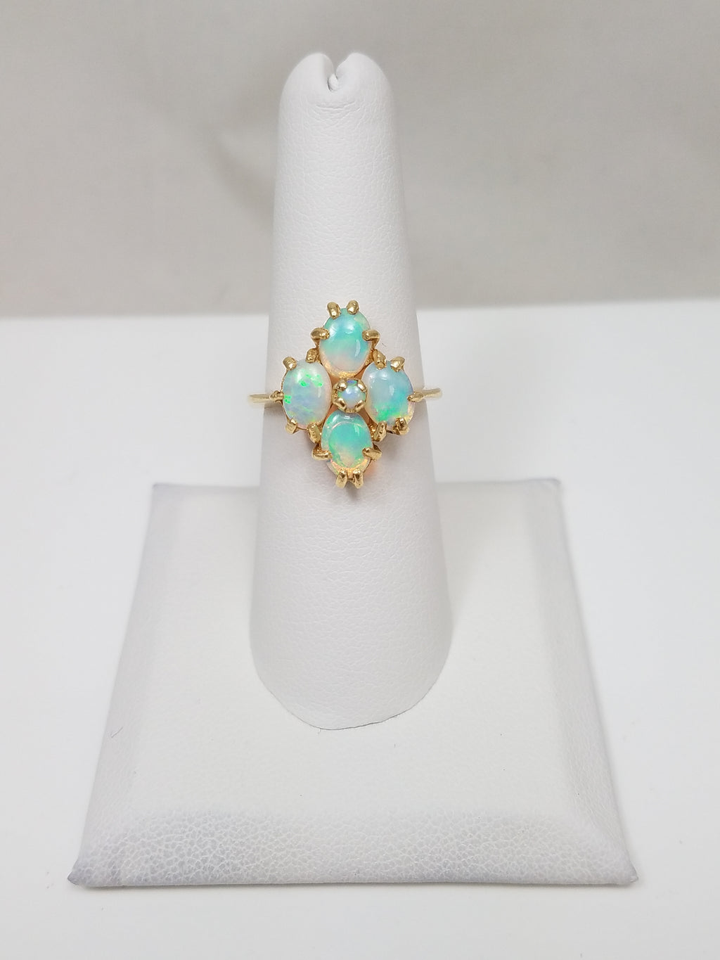 Magnificent 14k Yellow Gold Natural Australian Opal Ring