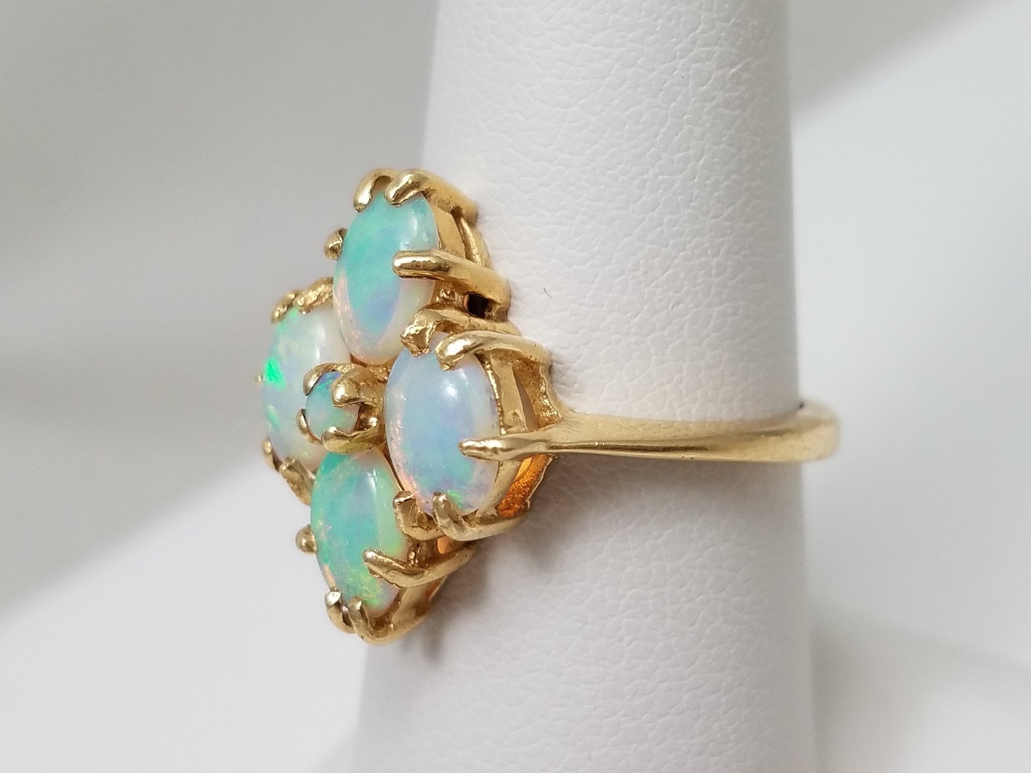 Magnificent 14k Yellow Gold Natural Australian Opal Ring