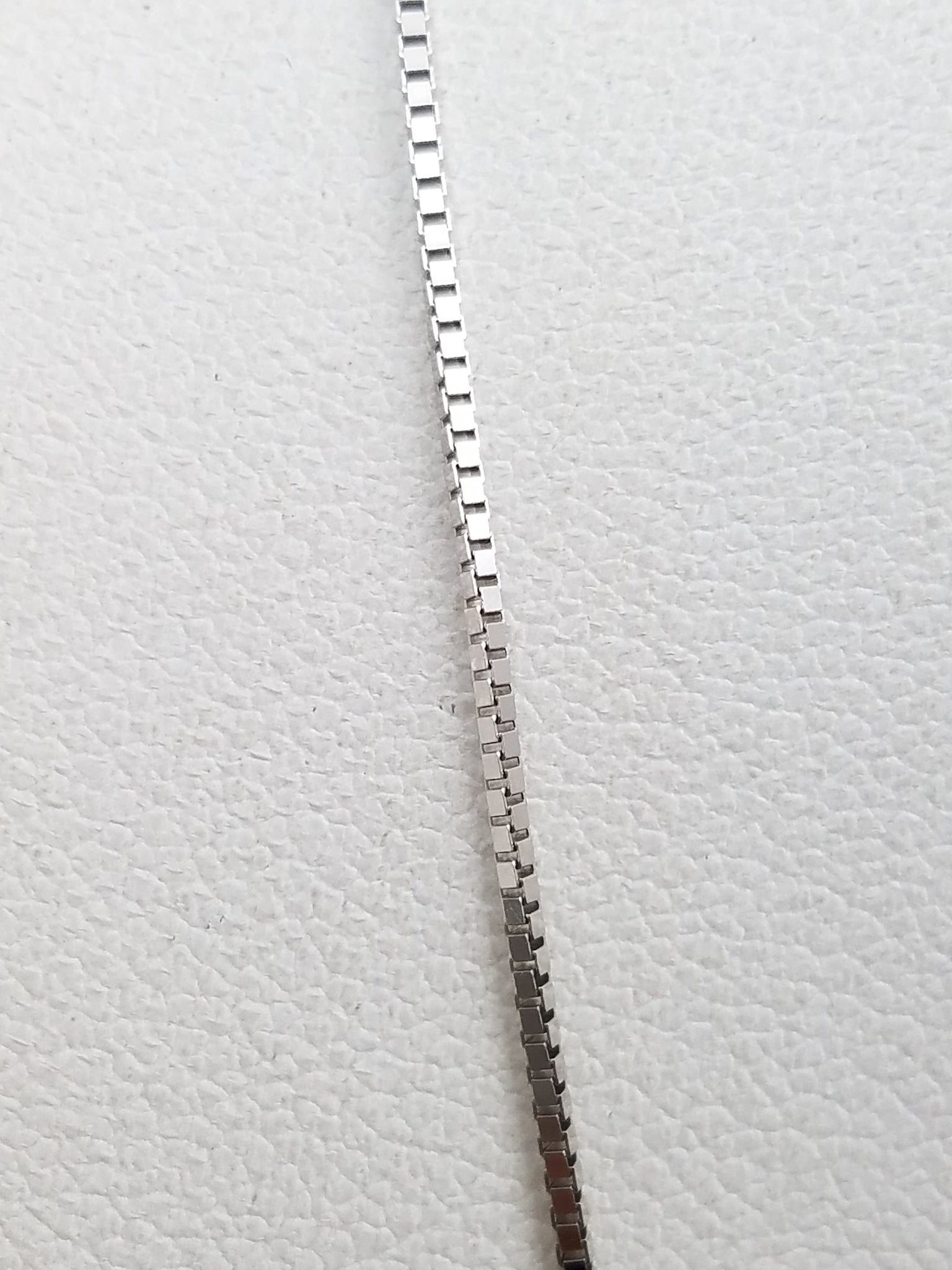 Simple 20" 14k White Gold Solid Box Link Chain Necklace