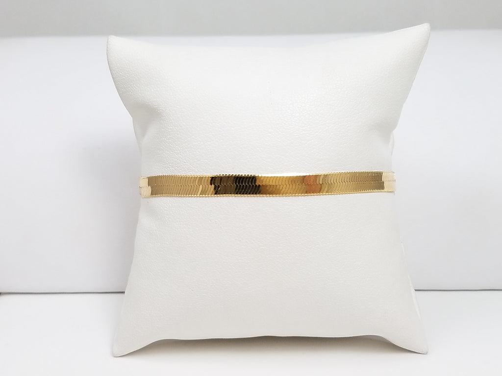 Cool 7" Solid 14k Yellow Gold Herringbone Bracelet