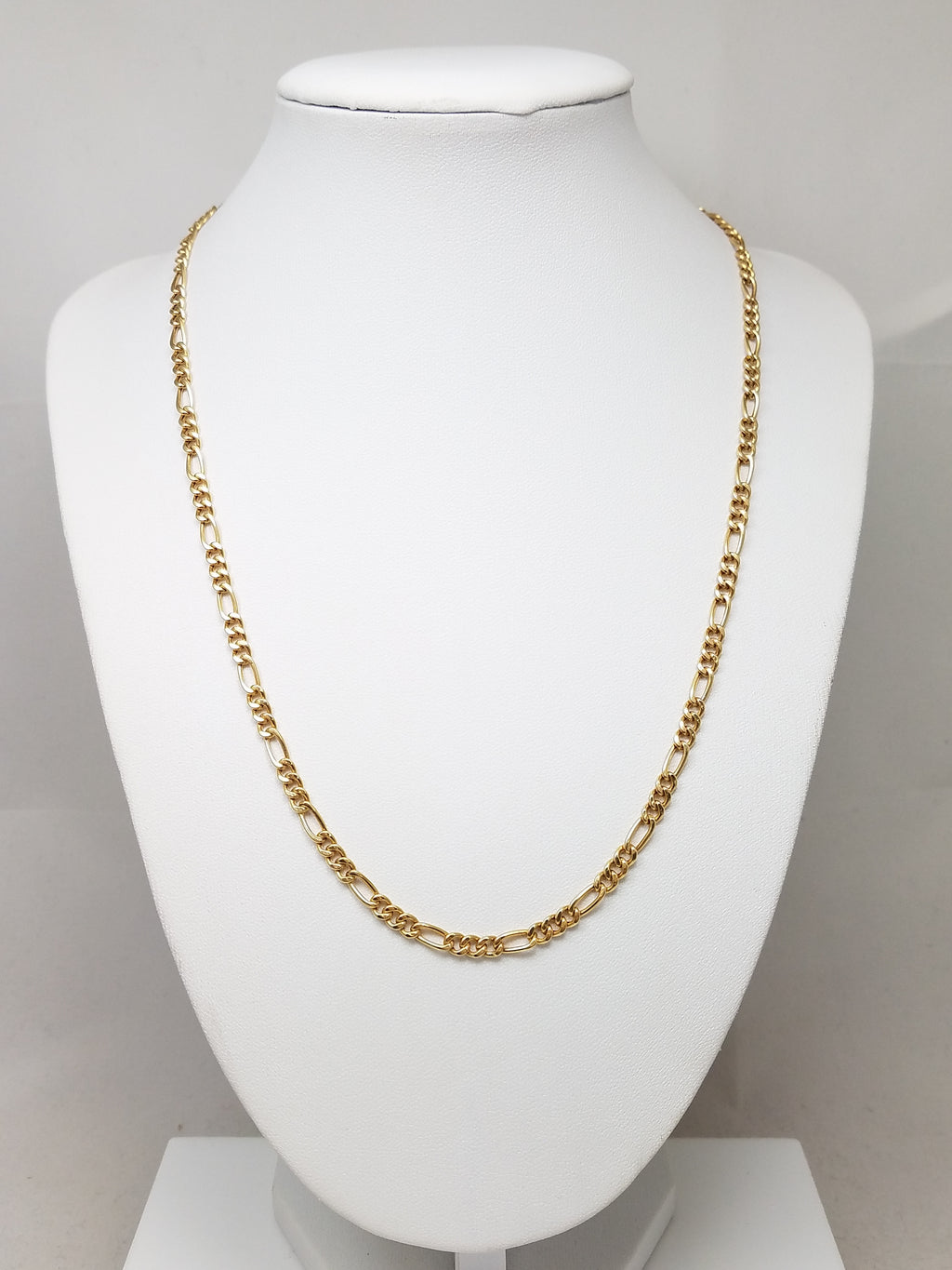 Classic 19.5" Hollow 18k Yellow Gold Figaro Link Chain Necklace