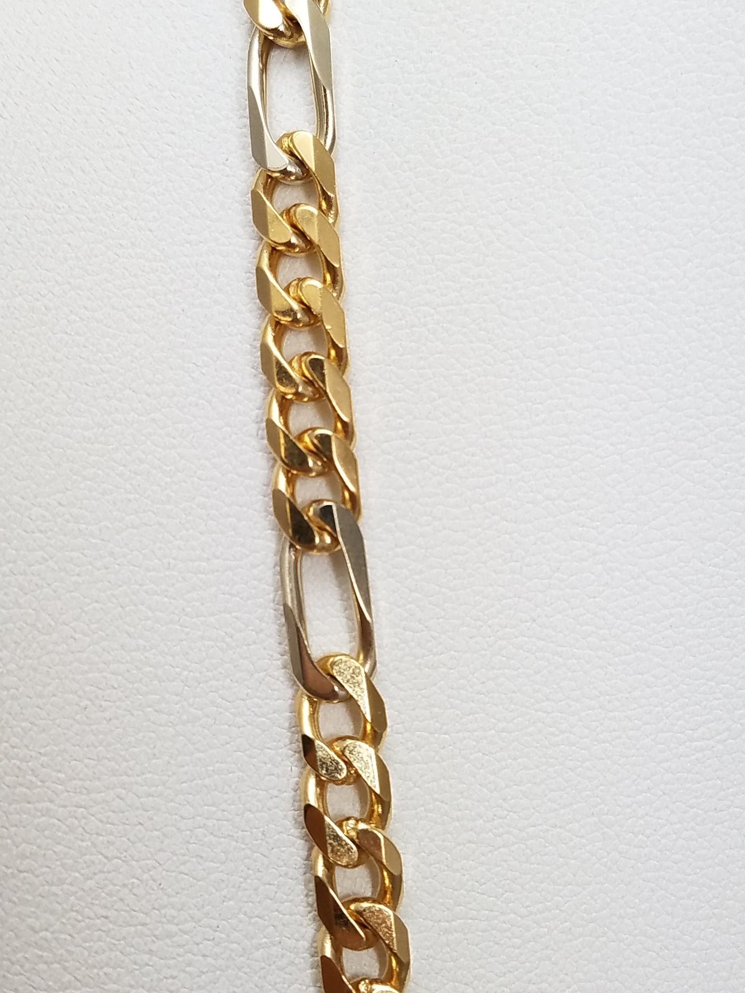 Dynamic 22" Solid 18k Two Tone Gold Figaro Link Chain Necklace