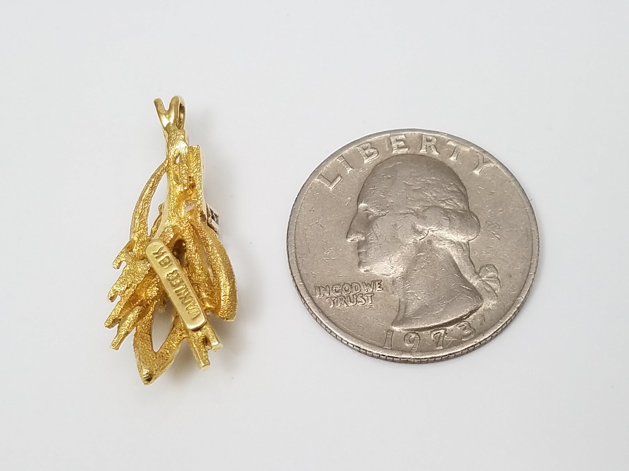 Sophisticated 18k Yellow Gold Natural Australian Opal Diamond Pendant