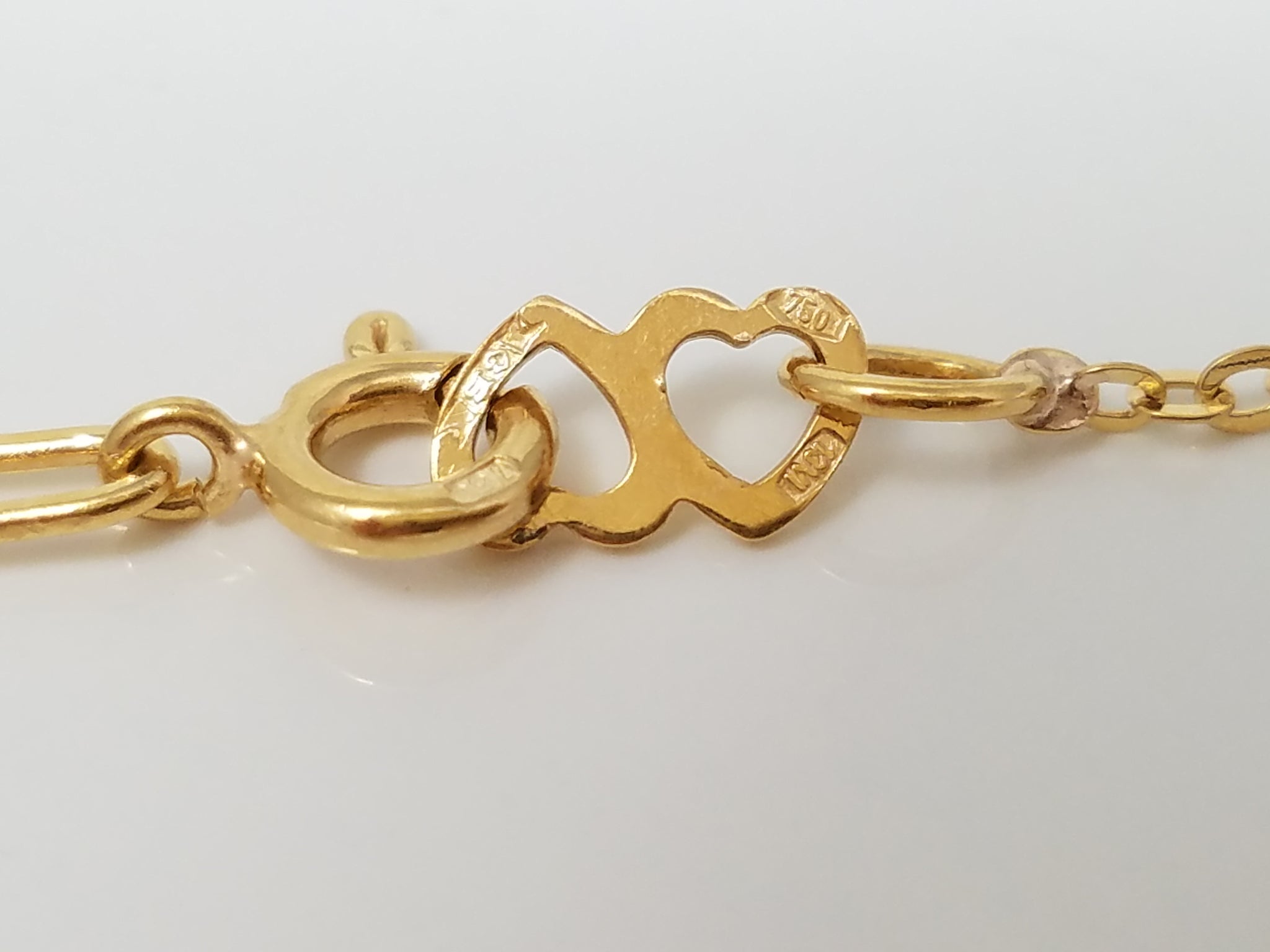 Sporty 16.75" 18k Yellow Gold Cable Link Chain Necklace