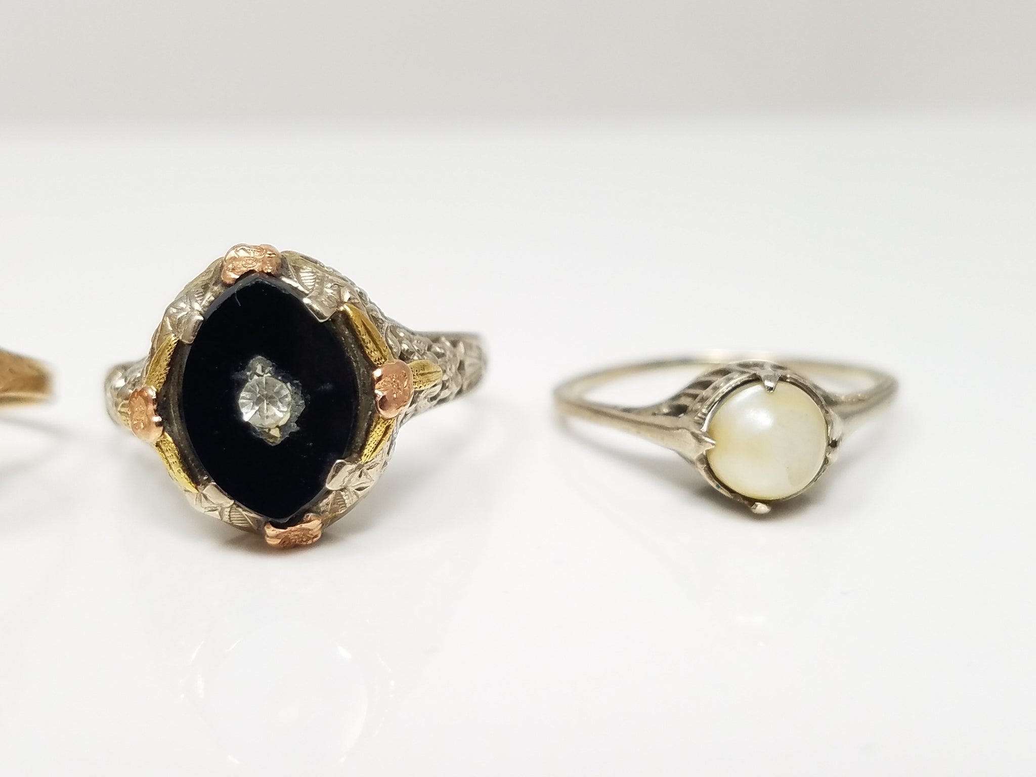 Four 10k Gold Art Deco Rings/Mounts To Restore