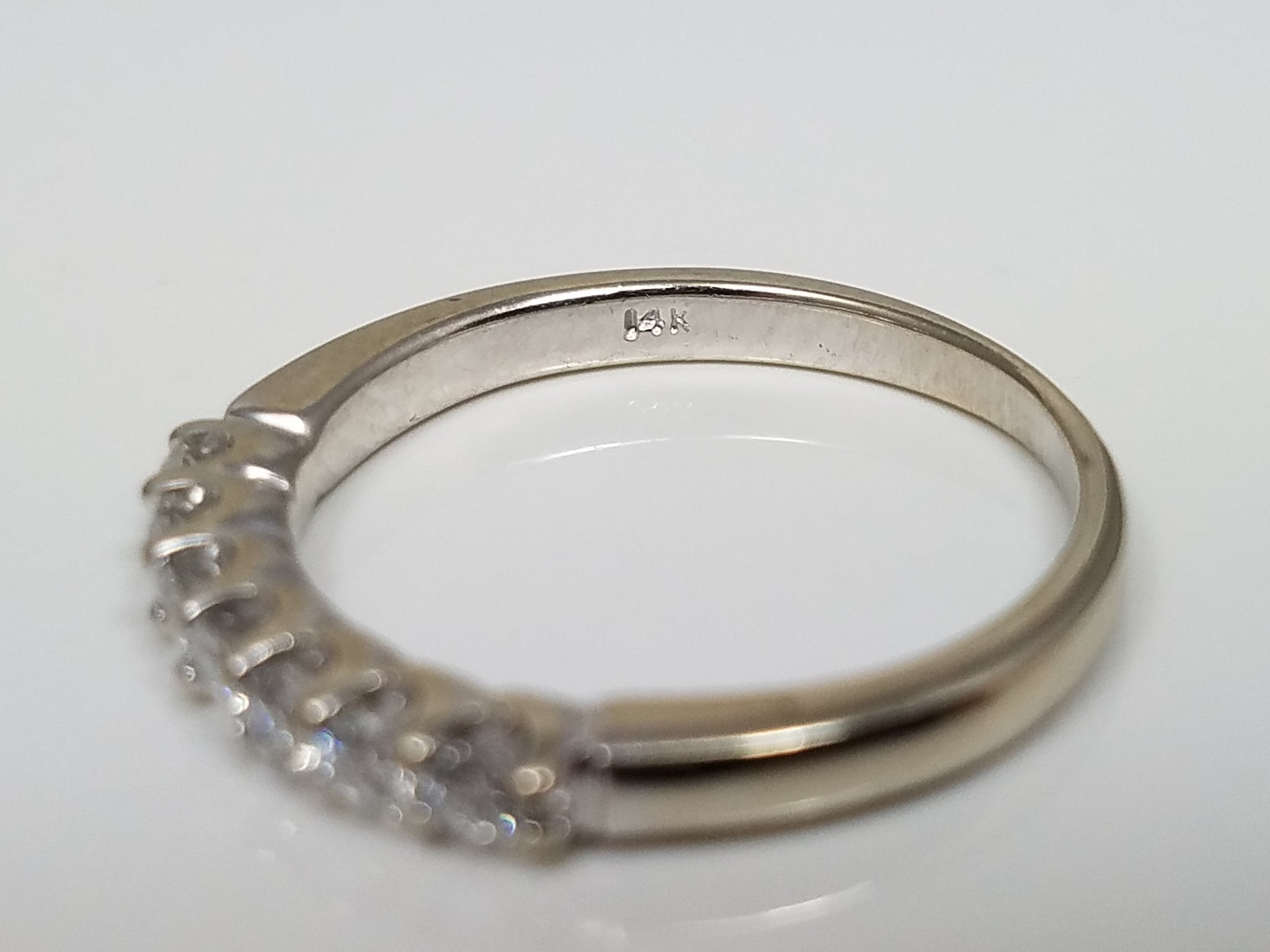 Classic 14k White Gold Natural Diamond Anniversary Ring Band