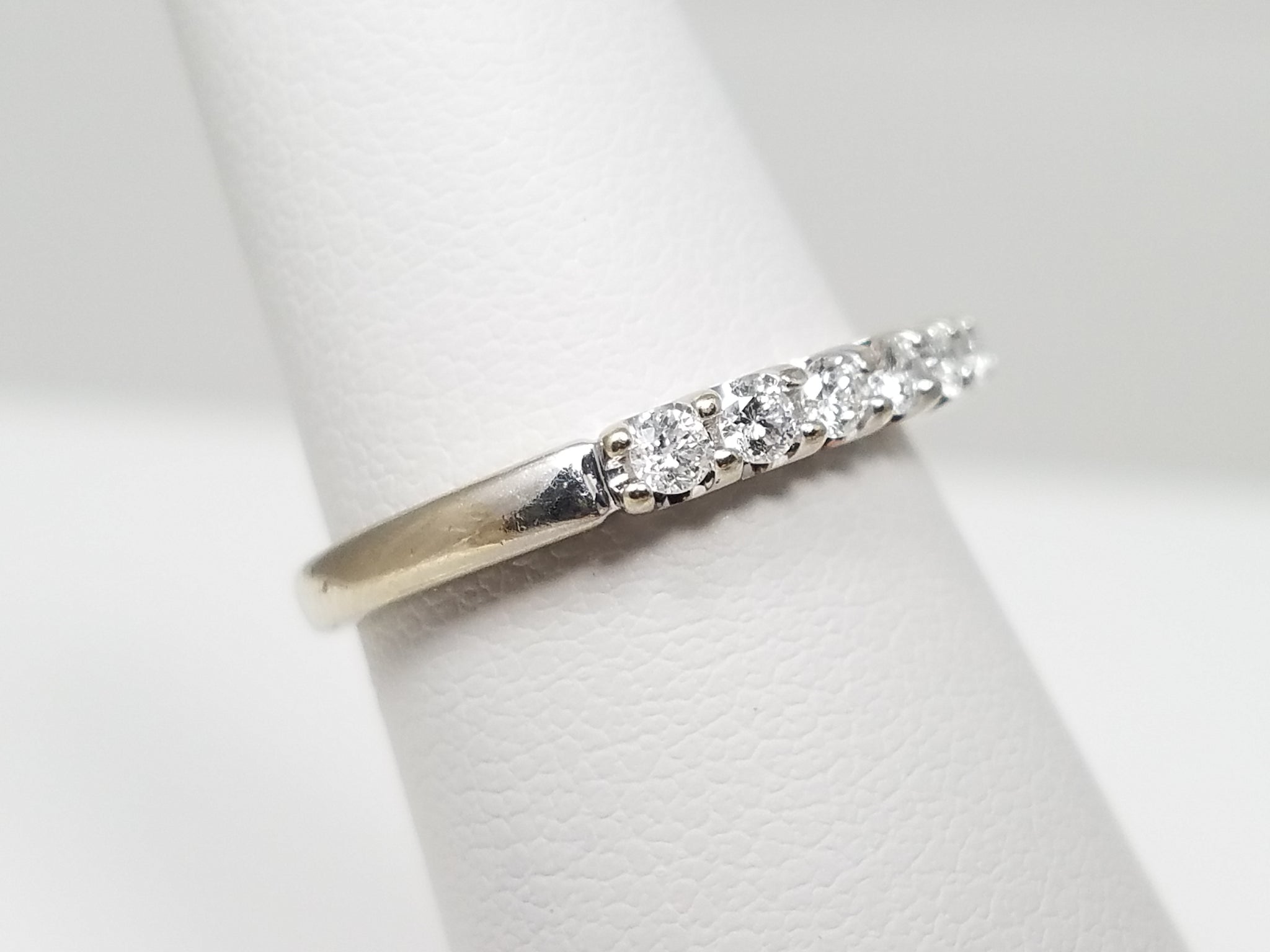 Classic 14k White Gold Natural Diamond Anniversary Ring Band