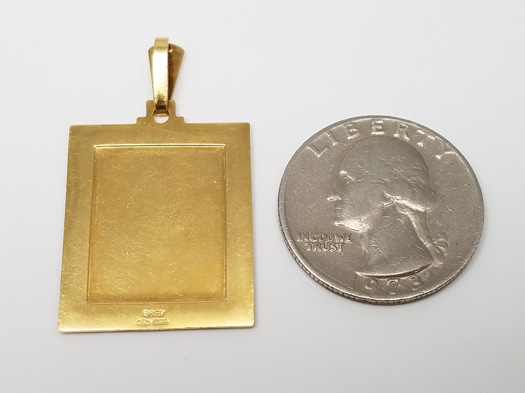 Incredible 18k Yellow Gold Mother Mary Pendant