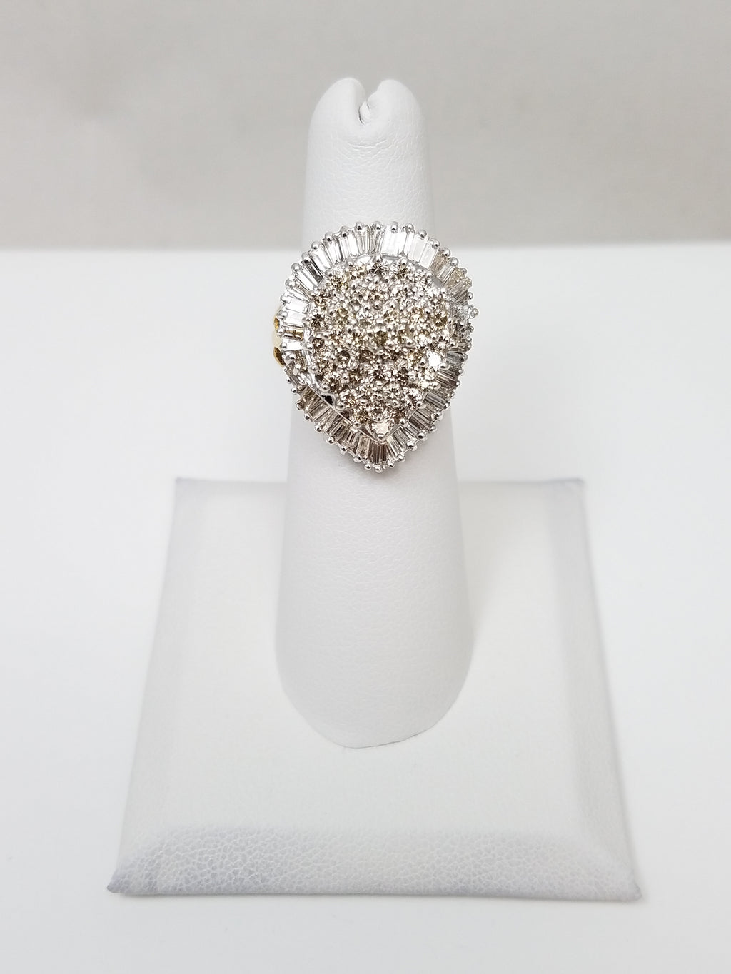 Grand 14k Gold 1ctw Natural Diamond Cluster Ballerina Ring