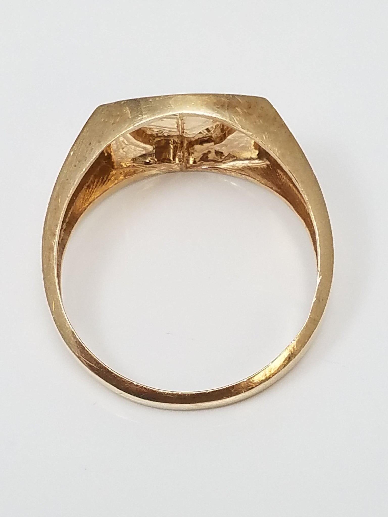Fancy 10k Two Tone Gold Natural Diamond Flying Eagle Ring