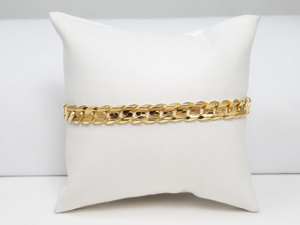 Sharp 8" Solid 10k Yellow Gold Curb Link Bracelet