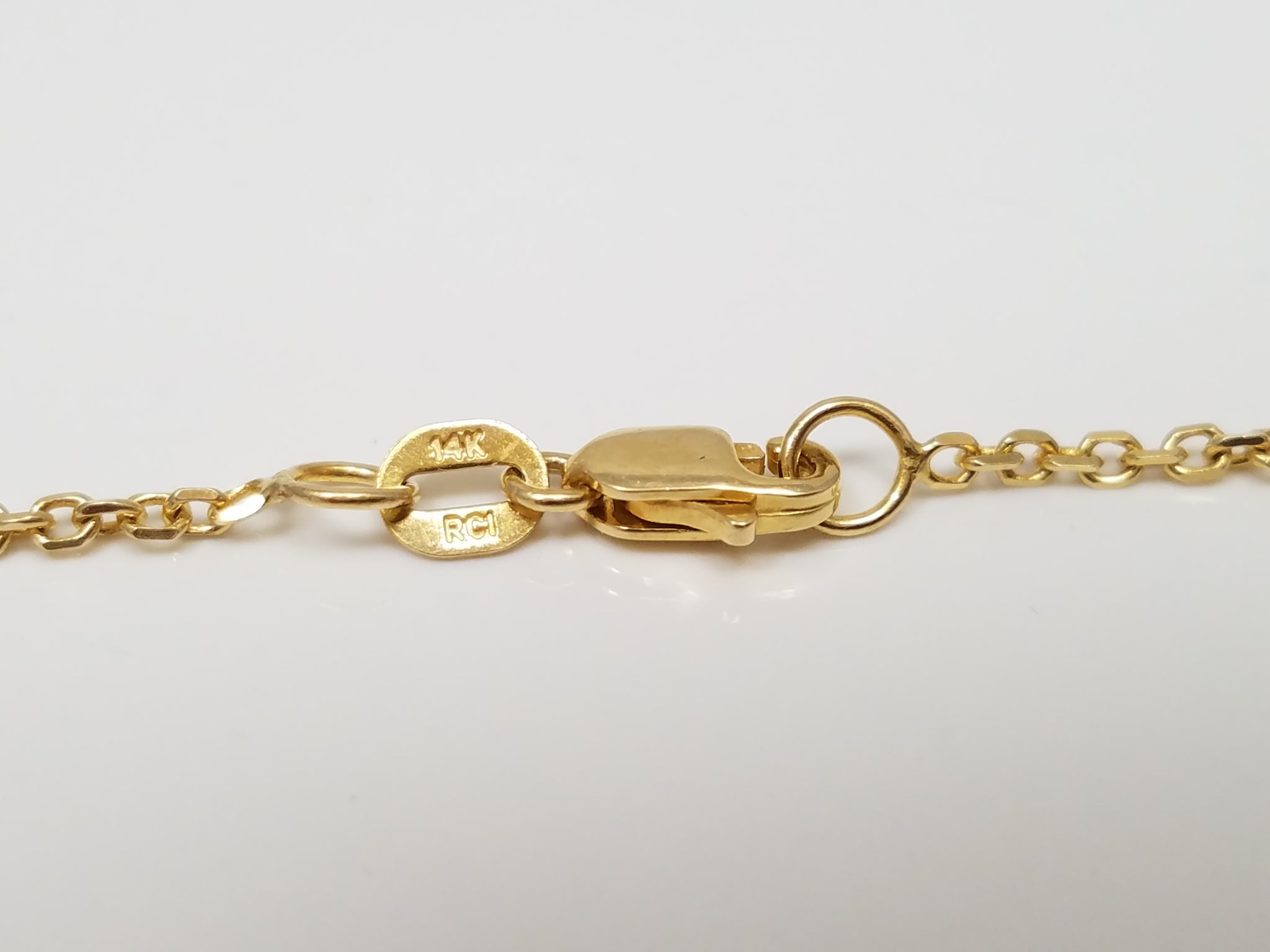 14k Yellow Gold Solid Cable Link 16" Necklace