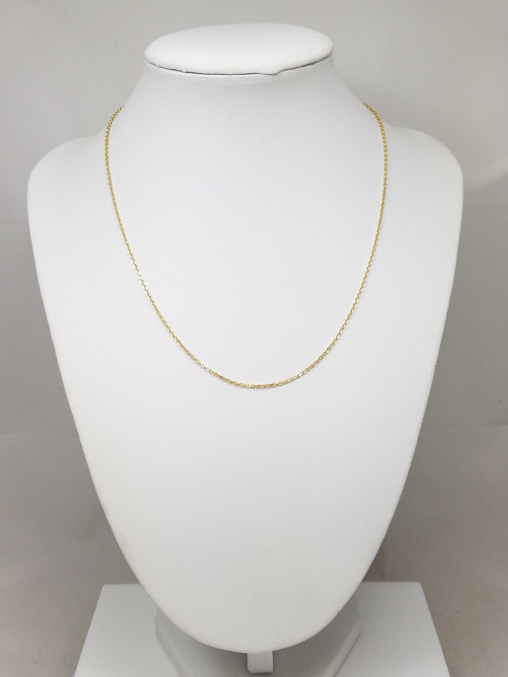 14k Yellow Gold Solid Cable Link 16" Necklace